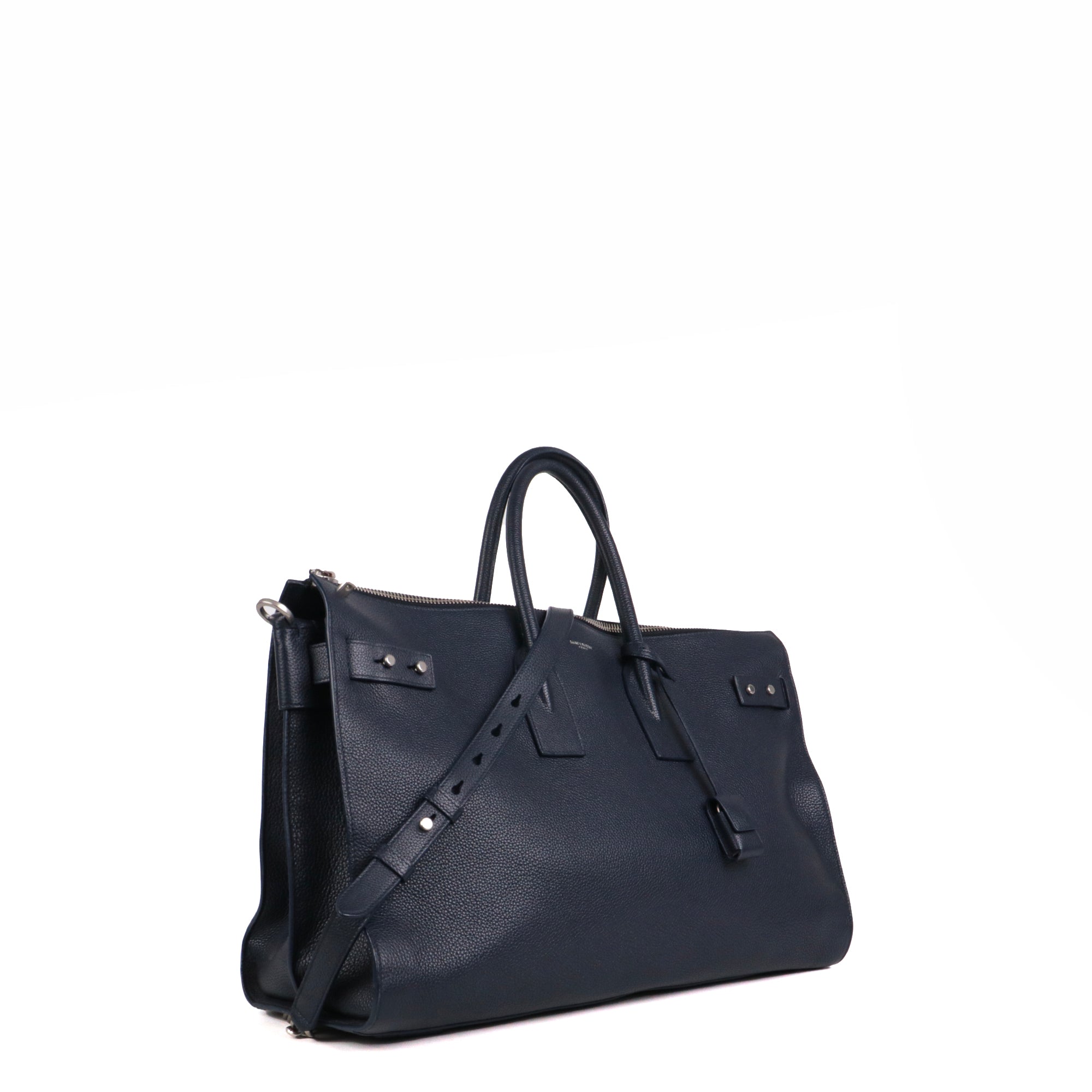 SAINT LAURENT - Nano day bag in gray grained leather