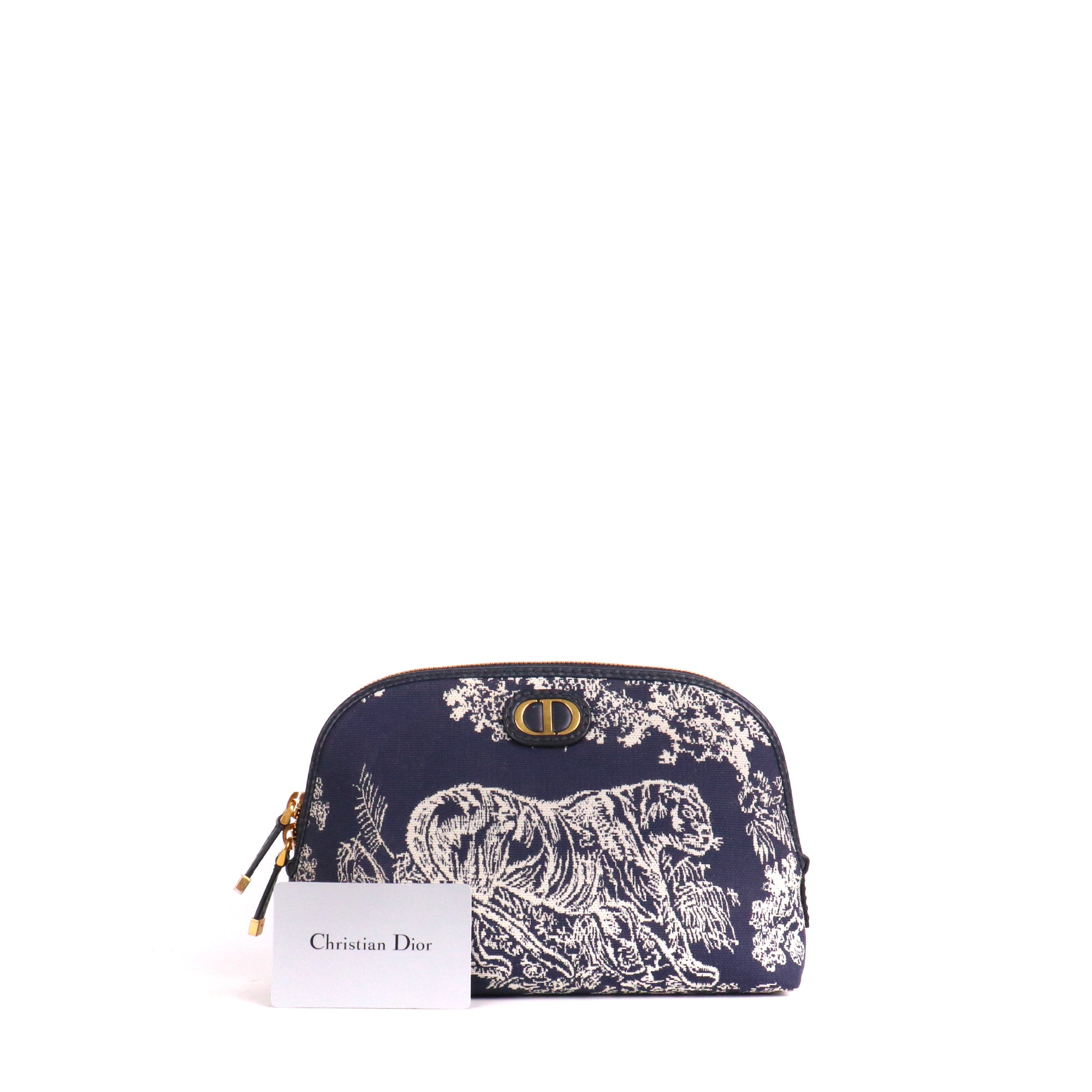 DIOR - Trousse de toilette 30 Montaigne Dior en toile de jouy bleu marine