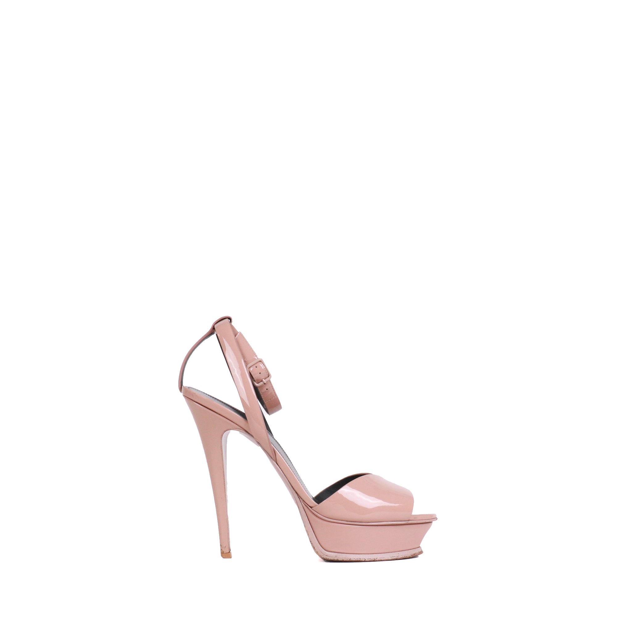 SAINT LAURENT - Escarpins Tribute Saint Laurent en cuir verni rose poudré (T39)