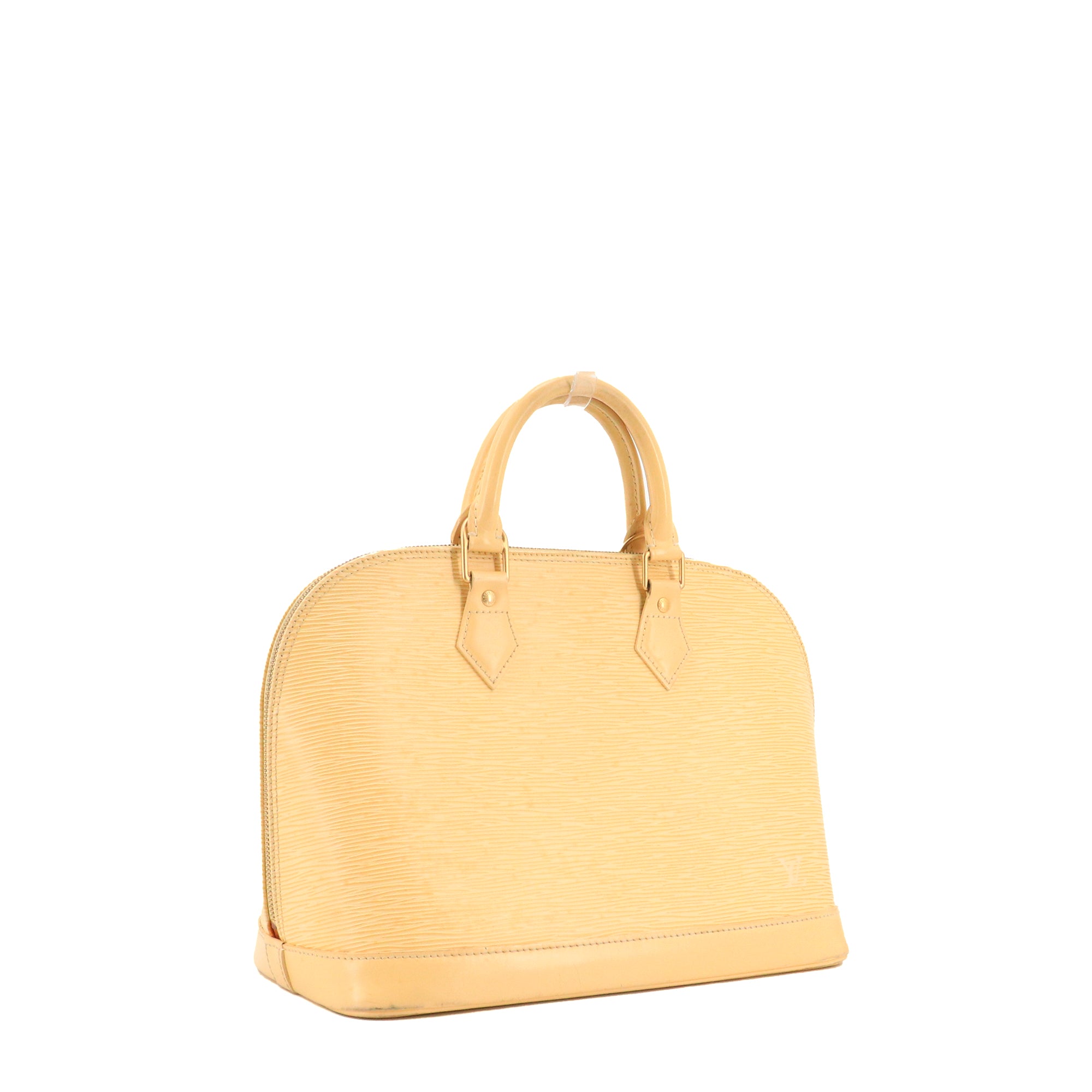 LOUIS VUITTON - Sac à main Alma PM Louis Vuitton en cuir épi jaune pastel