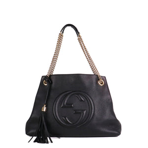 GUCCI - Gucci Soho tote bag in silver grained leather 