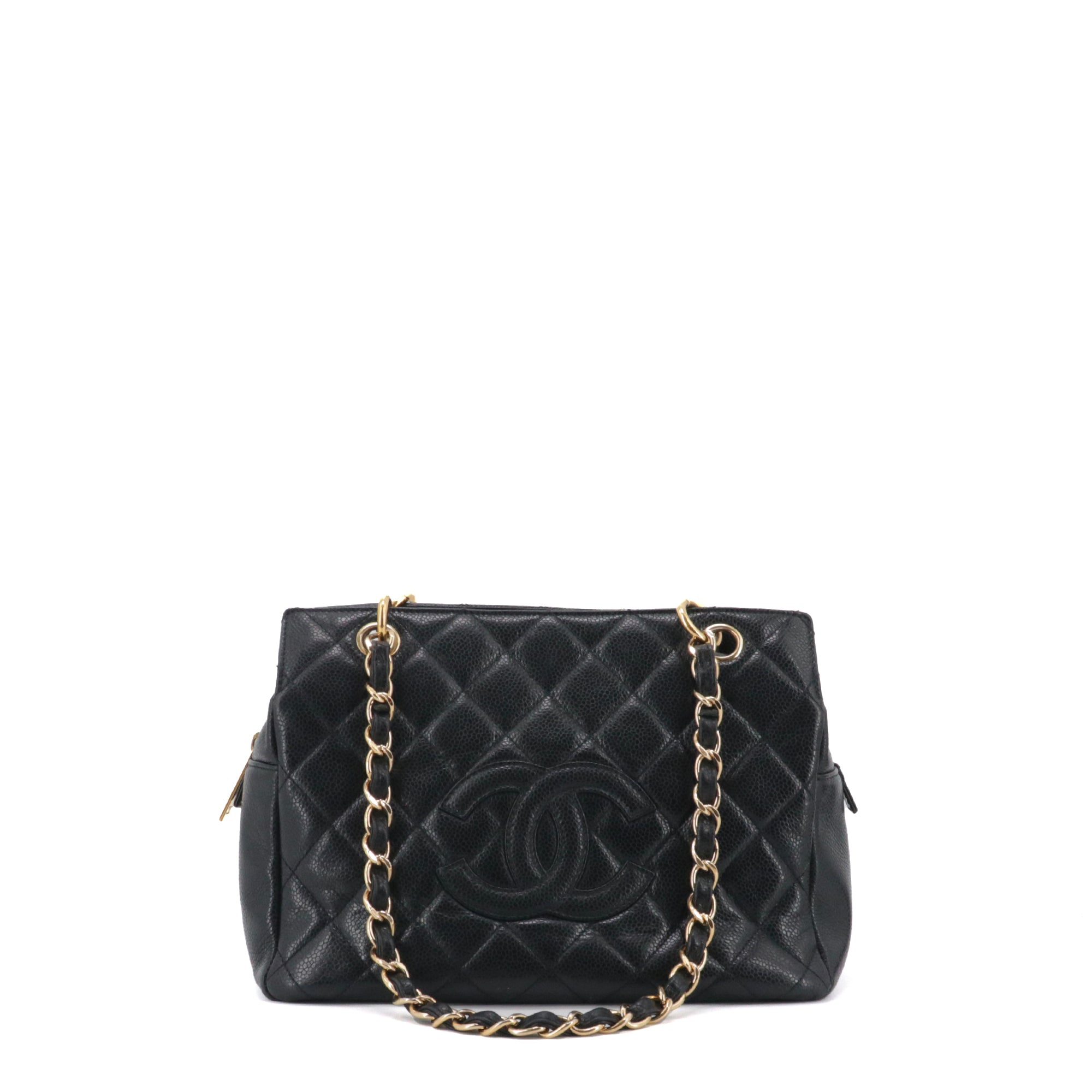 CHANEL - Chanel PM Shopping Tote Bag in Black Caviar Leather