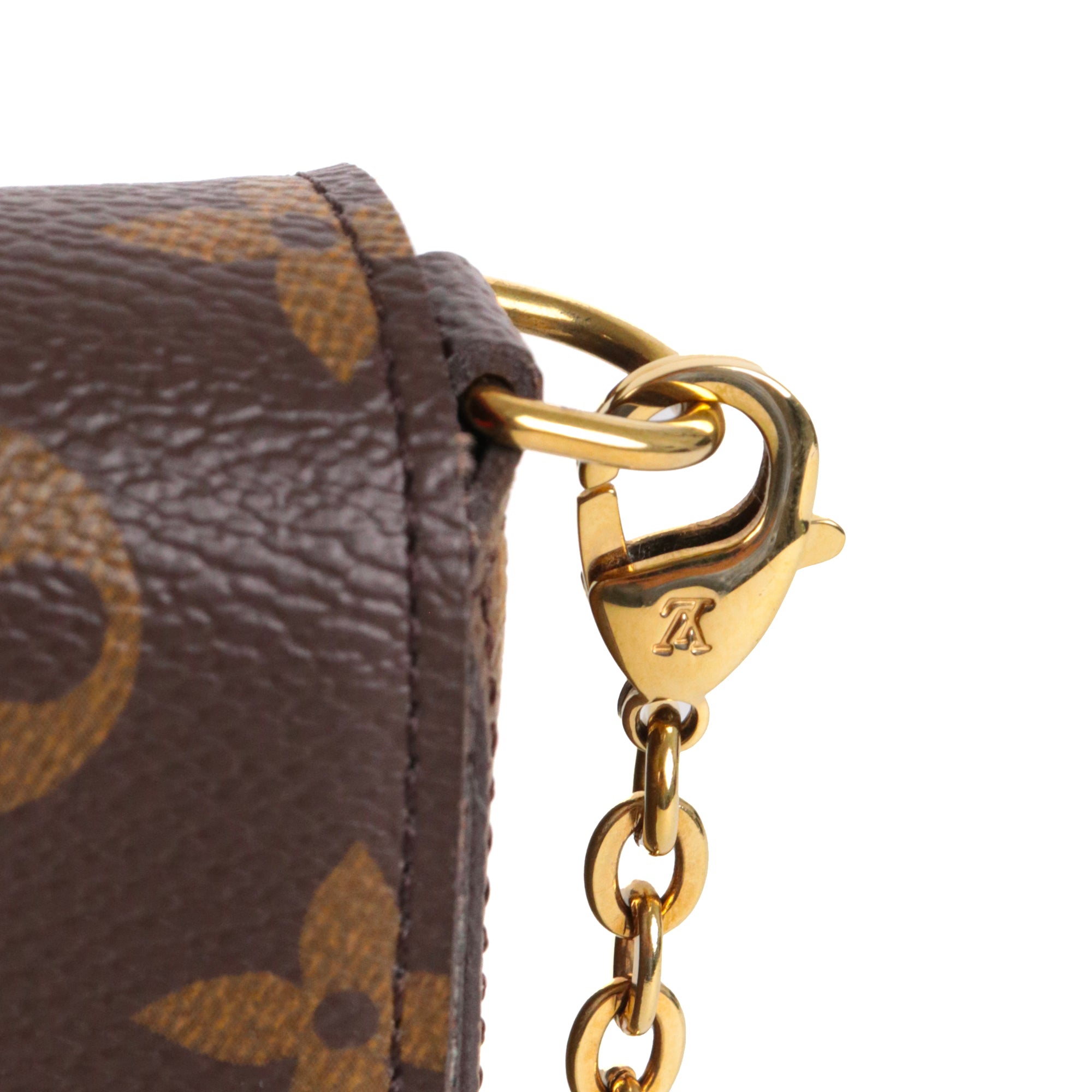LOUIS VUITTON - Pochette Félicie Louis Vuitton en toile monogrammée marron