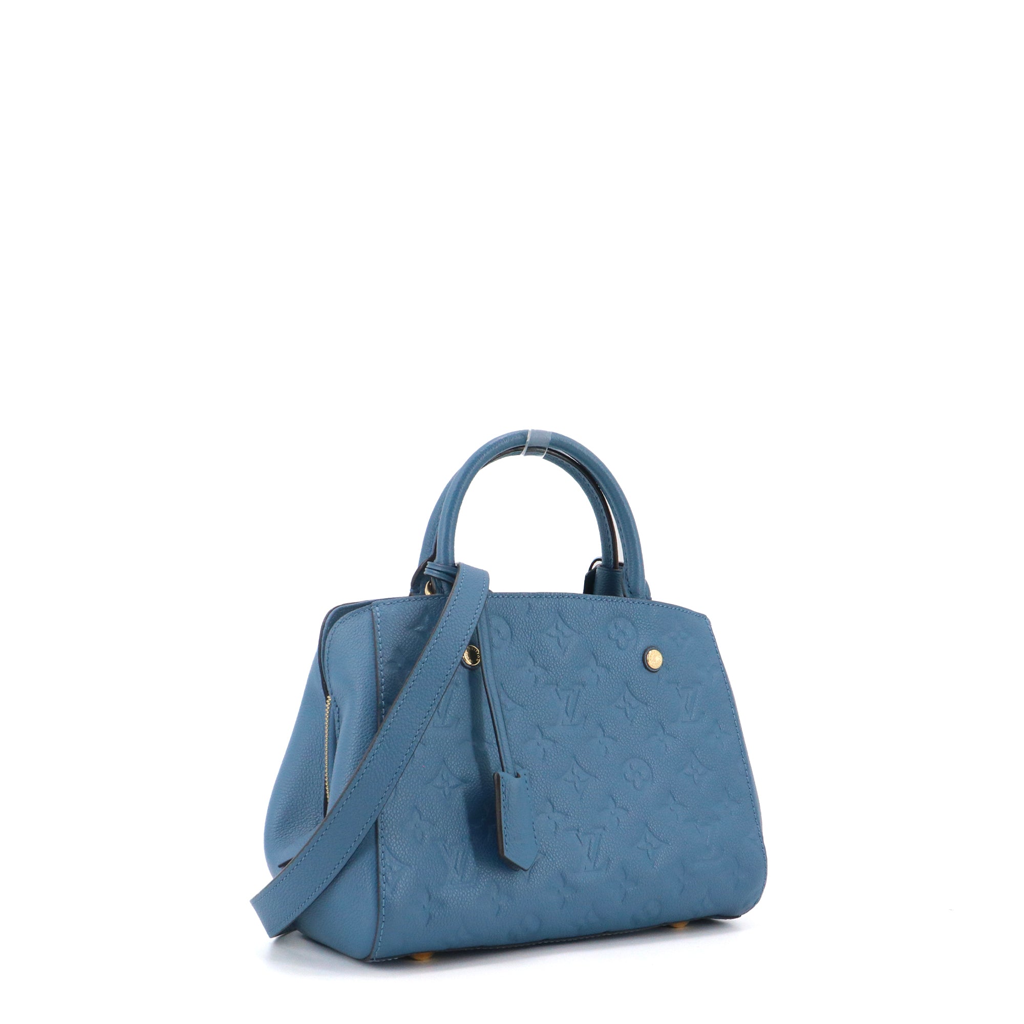 LOUIS VUITTON - Louis Vuitton Montaigne PM handbag in blue empreinte leather
