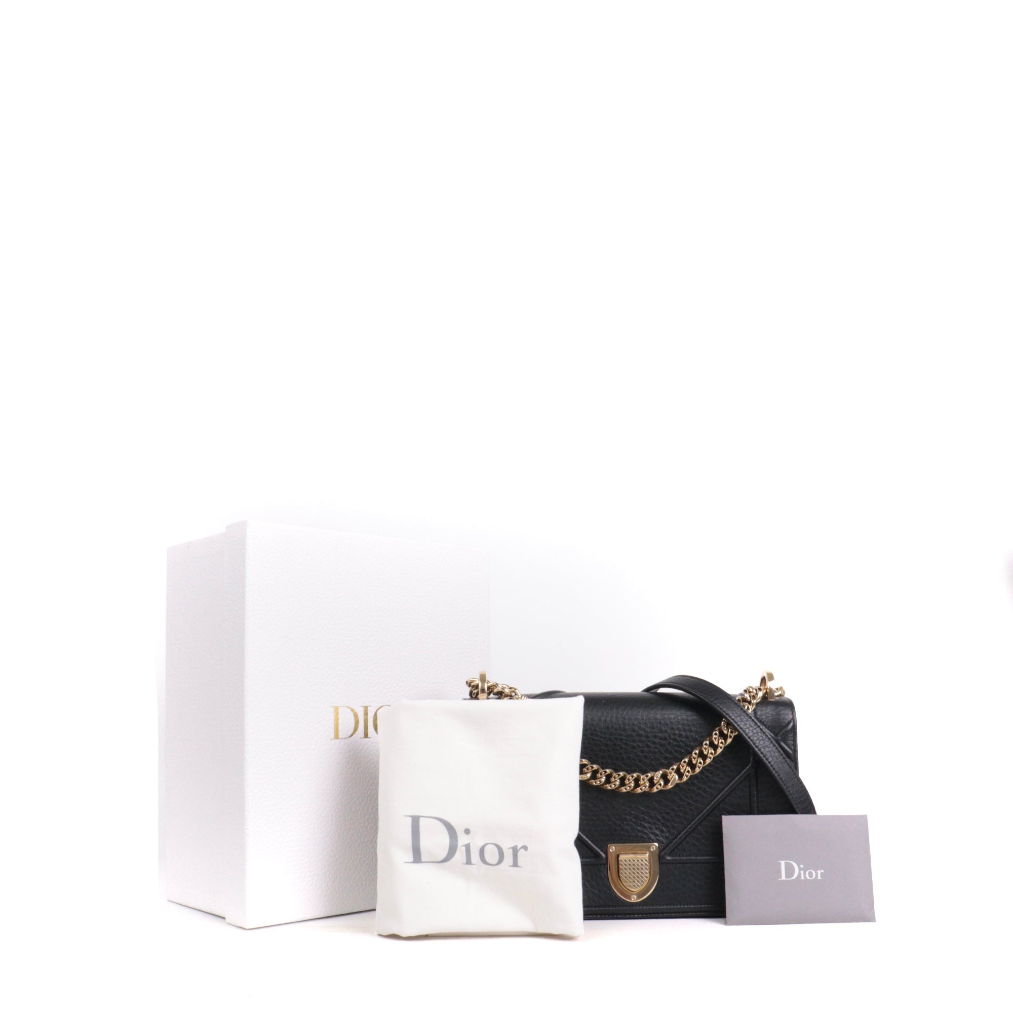 DIOR - Sac à bandoulière Diorama Dior en cuir grainé noir