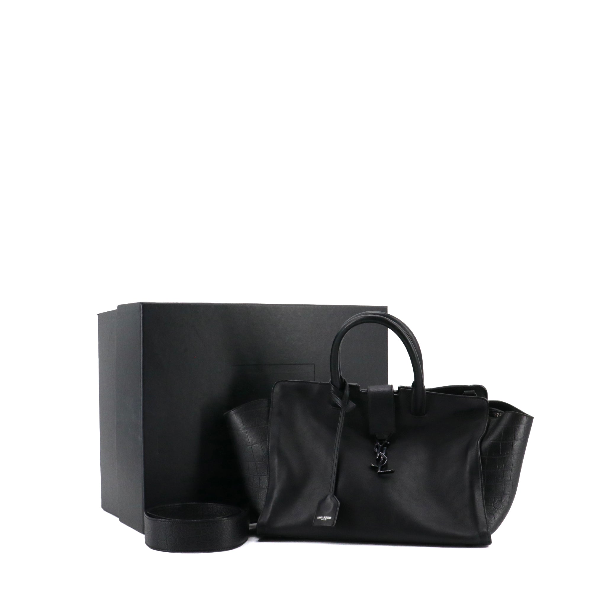 SAINT LAURENT - Sac à main Monogram Classic Saint Laurent en cuir noir