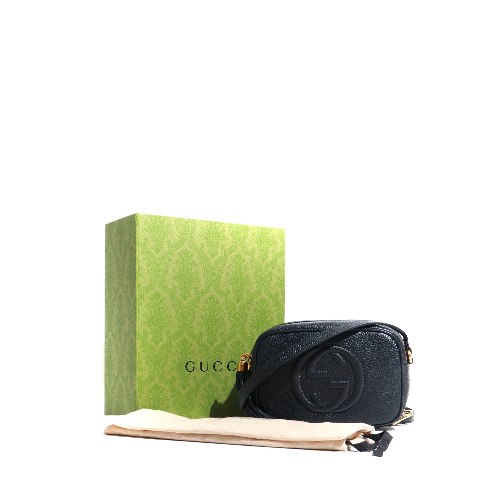 GUCCI - Soho shoulder bag in black grained leather