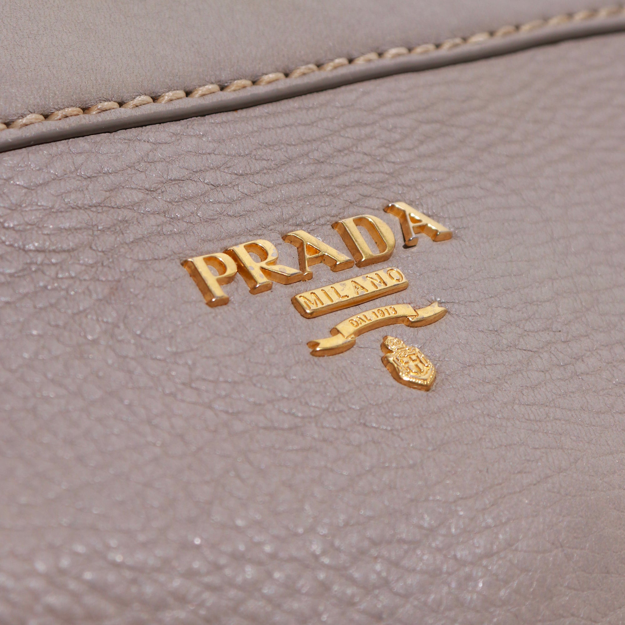 PRADA - Vintage gray leather handbag