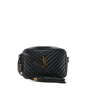 SAINT LAURENT - Sac à bandoulière Lou Saint Laurent en cuir chevron noir