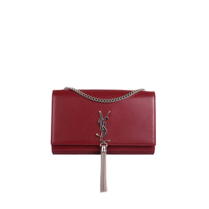 SAINT LAURENT - Sac à bandoulière Kate medium Saint Laurent cuir bordeaux