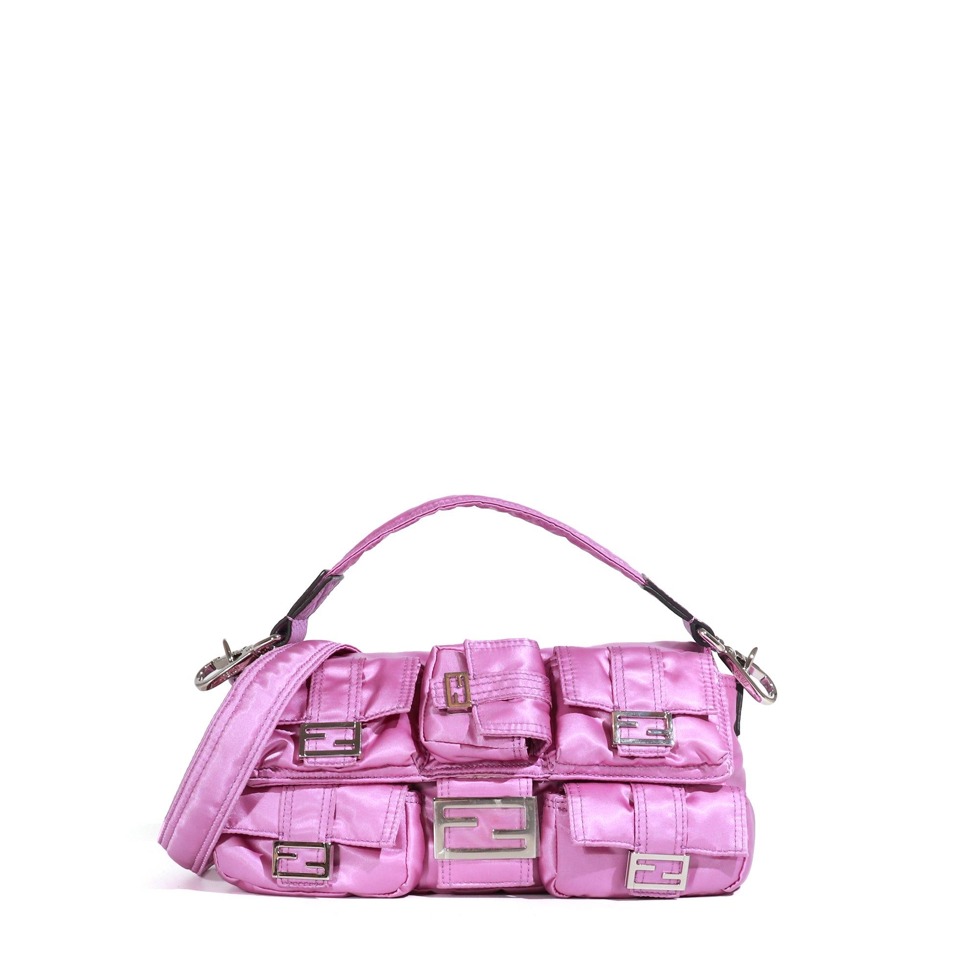 FENDI - Baguette Multipocket shoulder bag in purple nylon