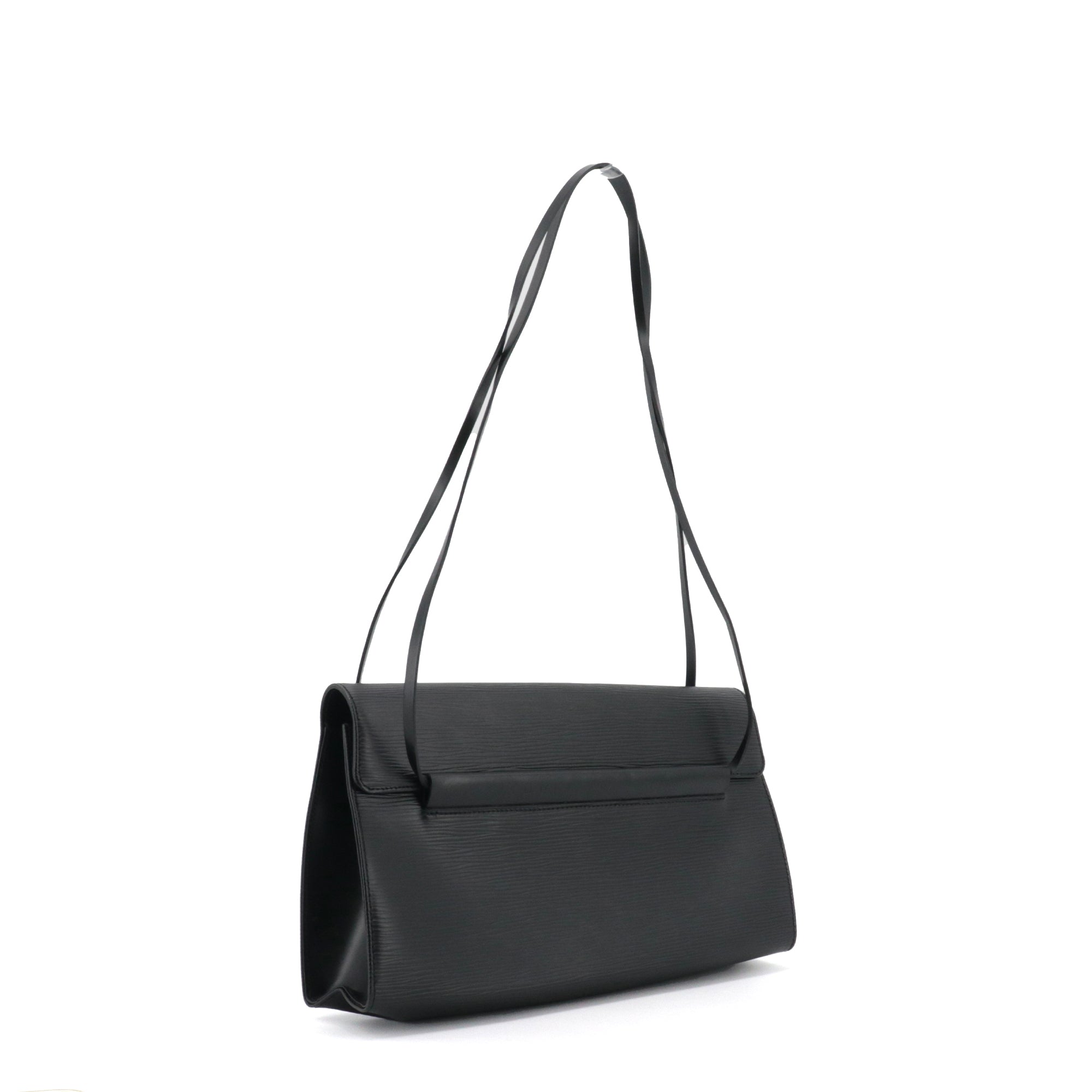 LOUIS VUITTON - Sac à épaule Dinard Louis Vuitton en cuir épi noir vintage