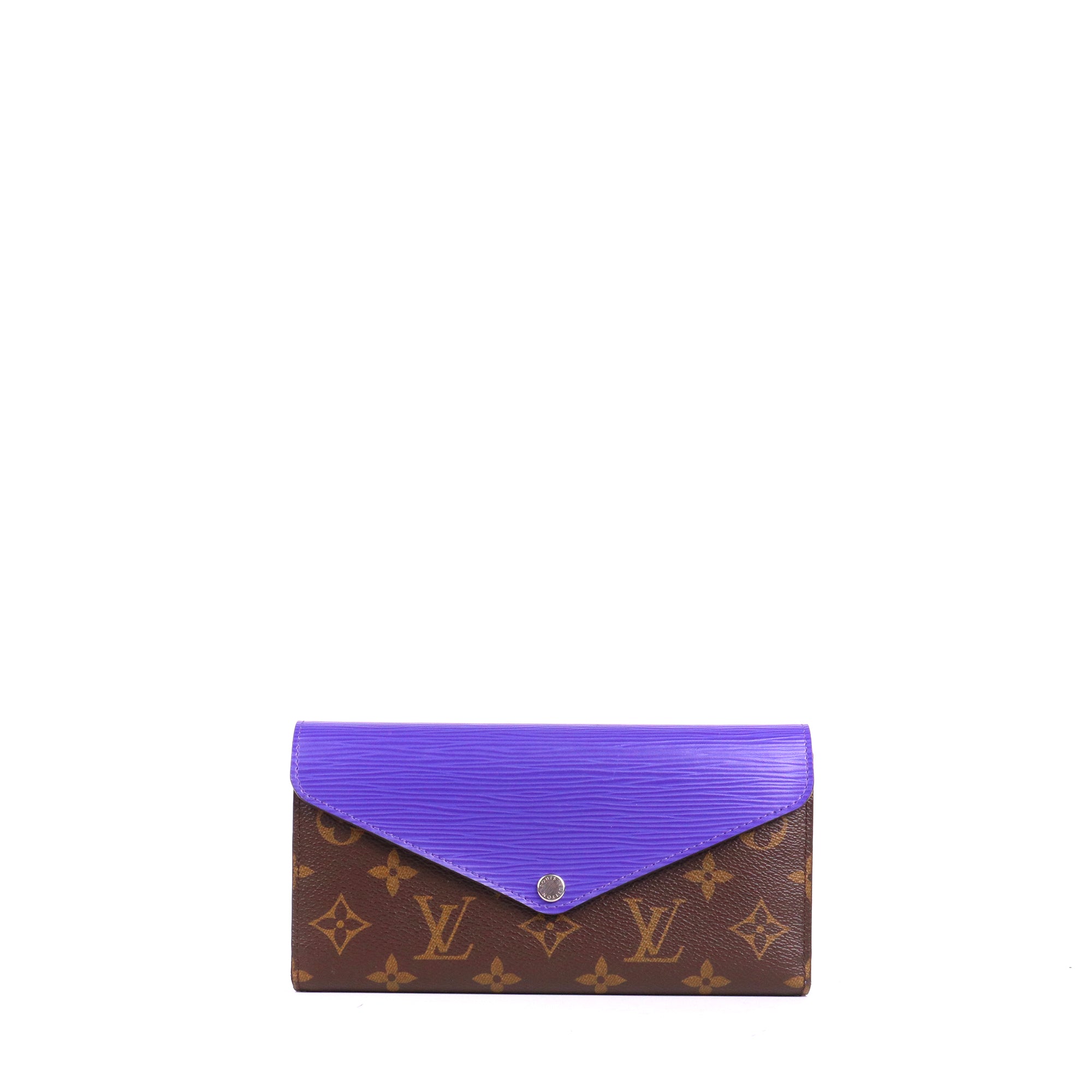 LOUIS VUITTON - Portefeuille Marie-Lou Louis Vuitton en toile monogrammée et cuir épi violet