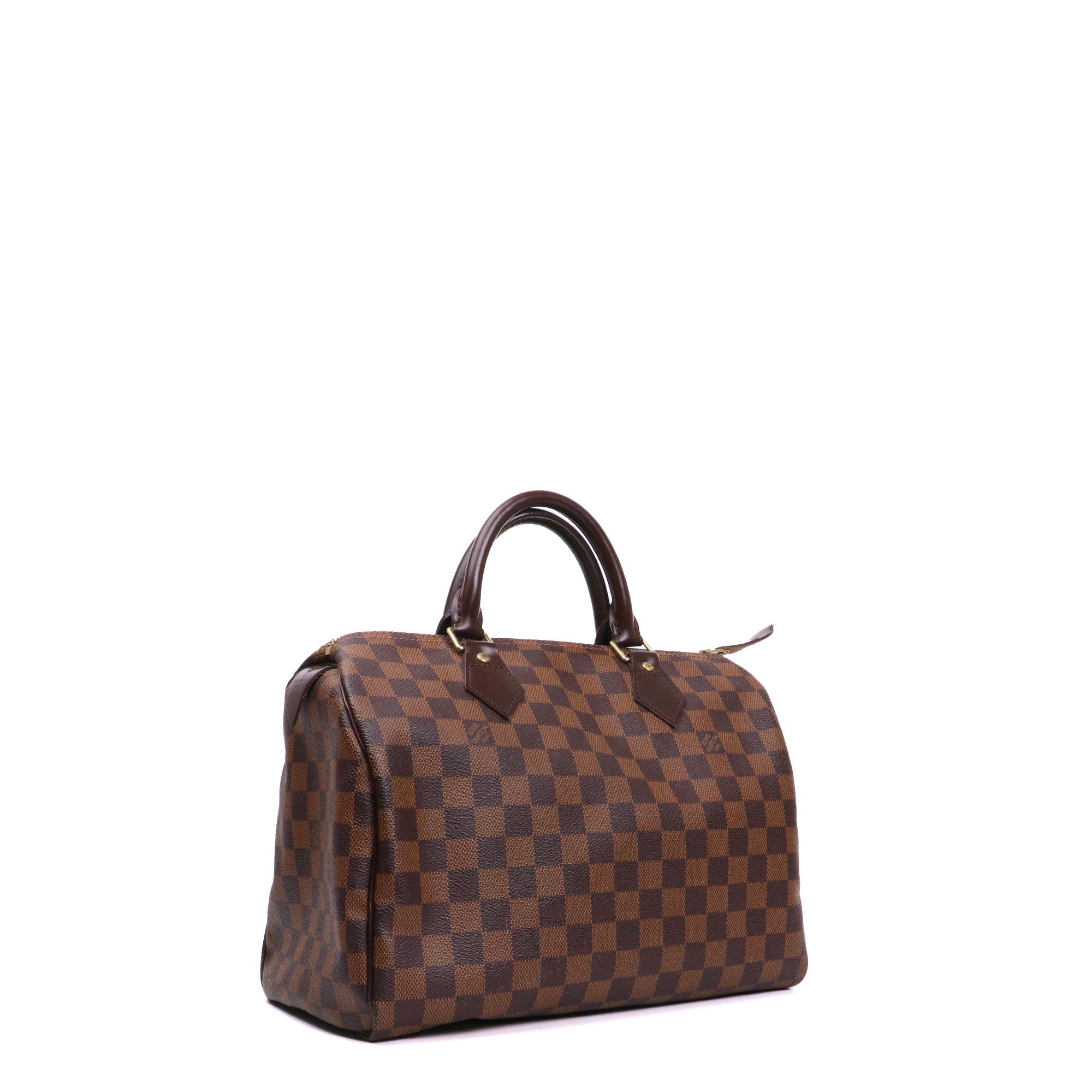 LOUIS VUITTON - Sac à main Speedy 30 Louis Vuitton en toile damier ébène