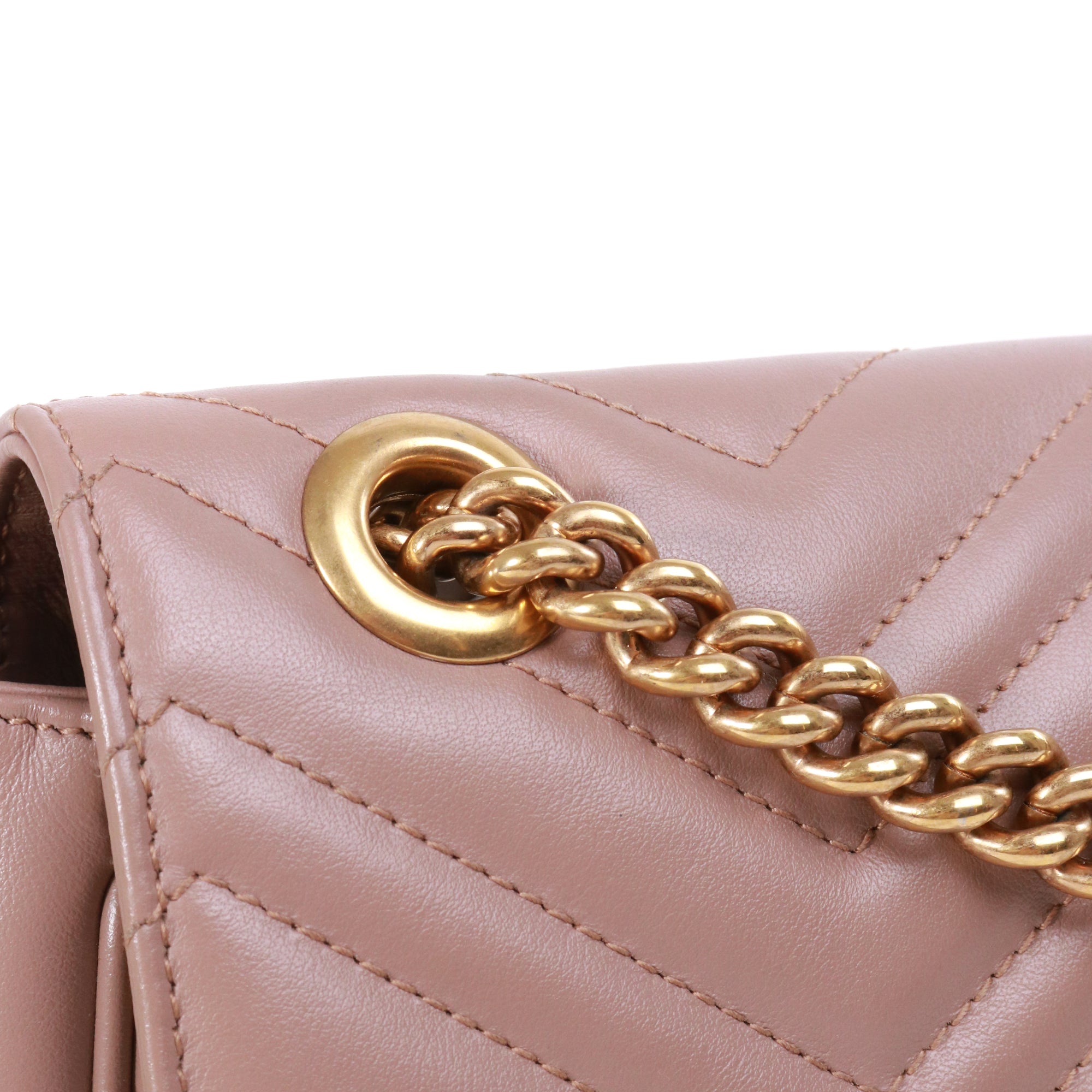 GUCCI - Gucci Small Size GG Marmont shoulder bag in pink leather
