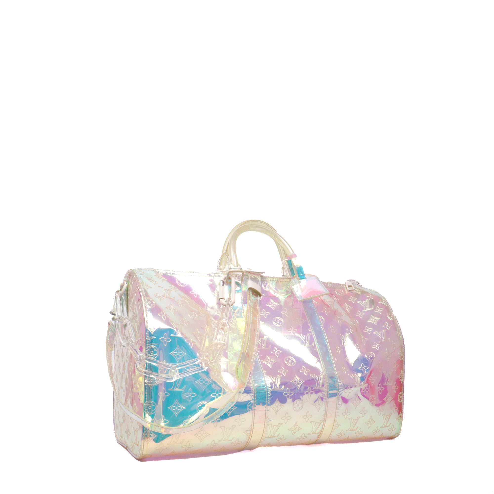 LOUIS VUITTON - Sac Keepall 50 Prism édition limitée Louis Vuitton en pvc iridescent