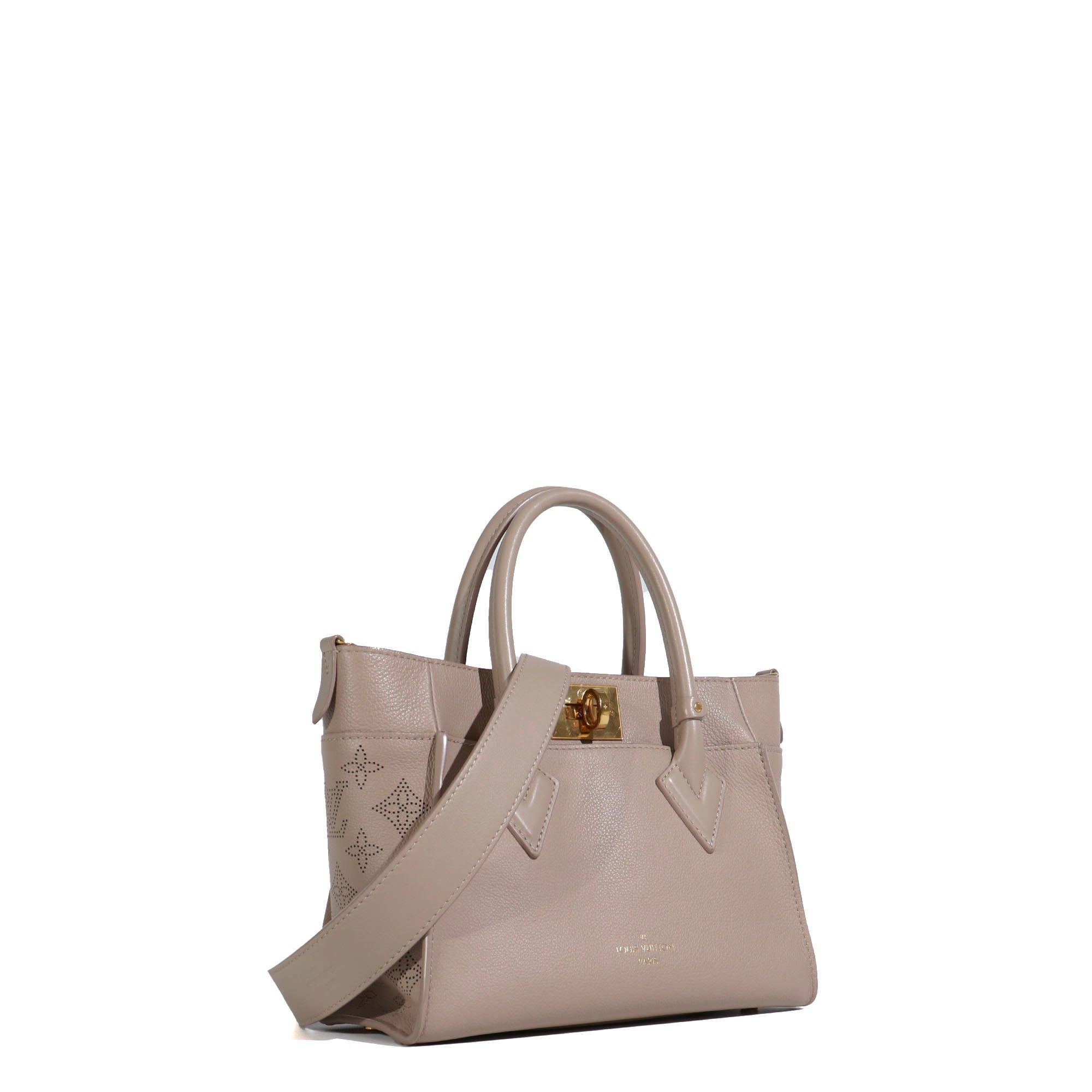 LOUIS VUITTON - My Side PM shoulder bag in taupe grained leather