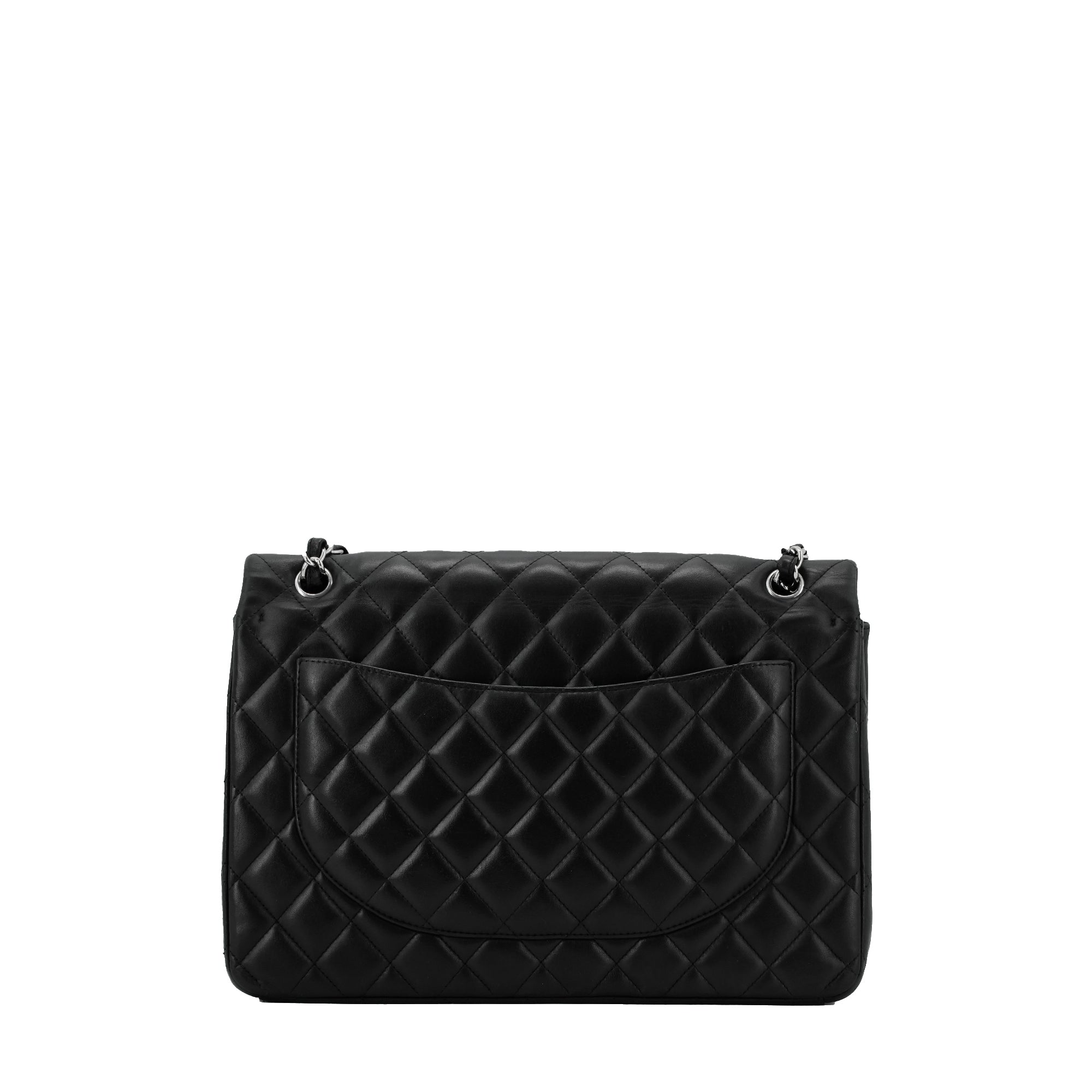 CHANEL - Sac à bandoulière Classique/Timeless Maxi Jumbo Chanel en cuir lisse noir