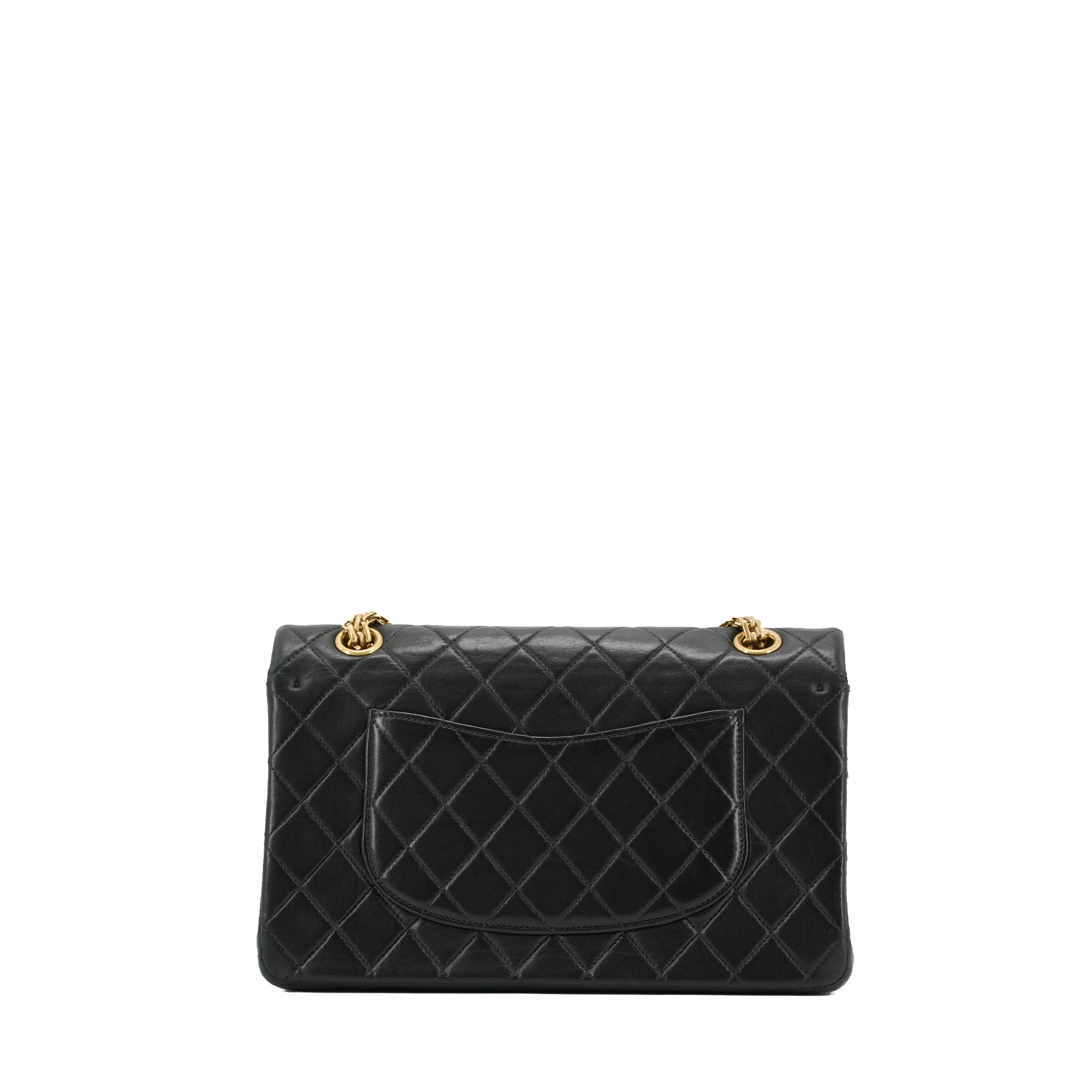 CHANEL - Sac à bandoulière 2.55 Chanel en cuir matelassé noir vintage