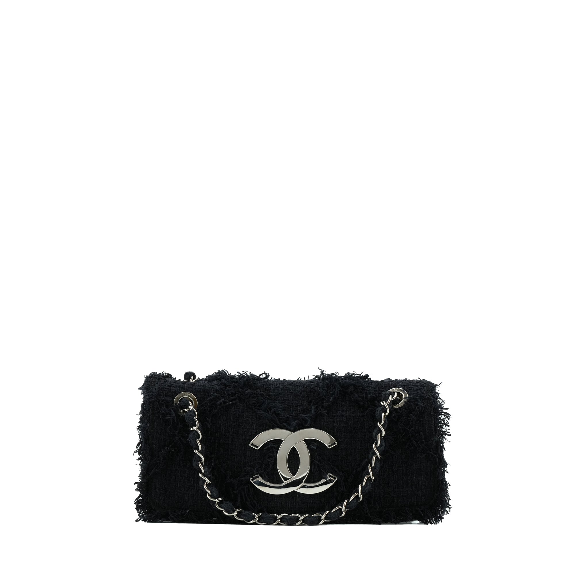 CHANEL - Sac à épaule Natura Chanel en tweed bleu marine vintage