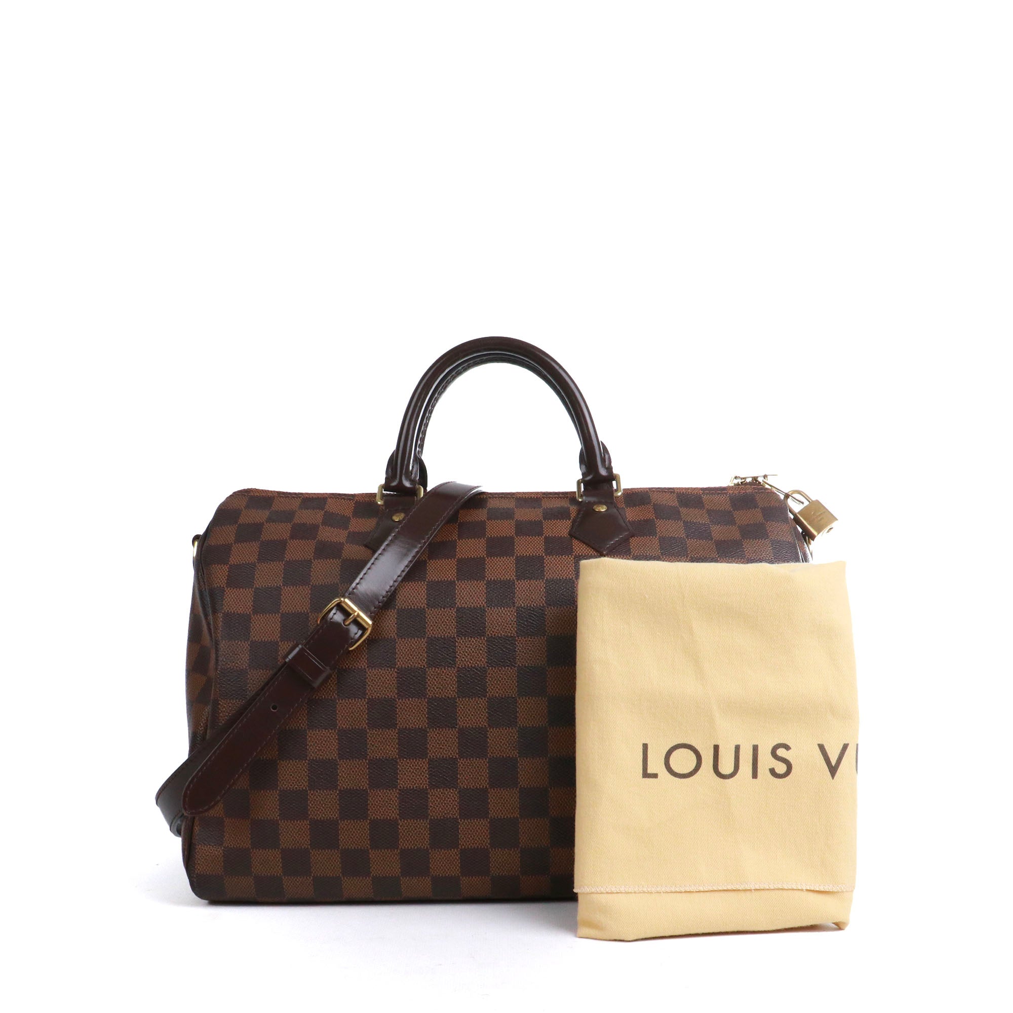 LOUIS VUITTON - Louis Vuitton Speedy 35 shoulder bag in Damier Ébène canvas