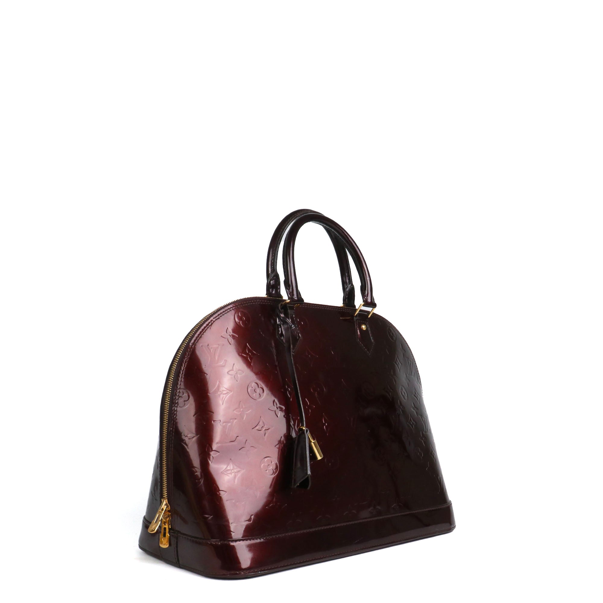 LOUIS VUITTON - Sac à main Alma PM Louis Vuitton en cuir verni bordeaux