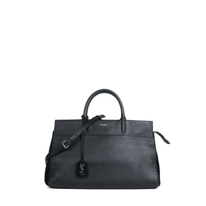 SAINT LAURENT - Sac à main Rive Gauche Saint Laurent en cuir et daim noir