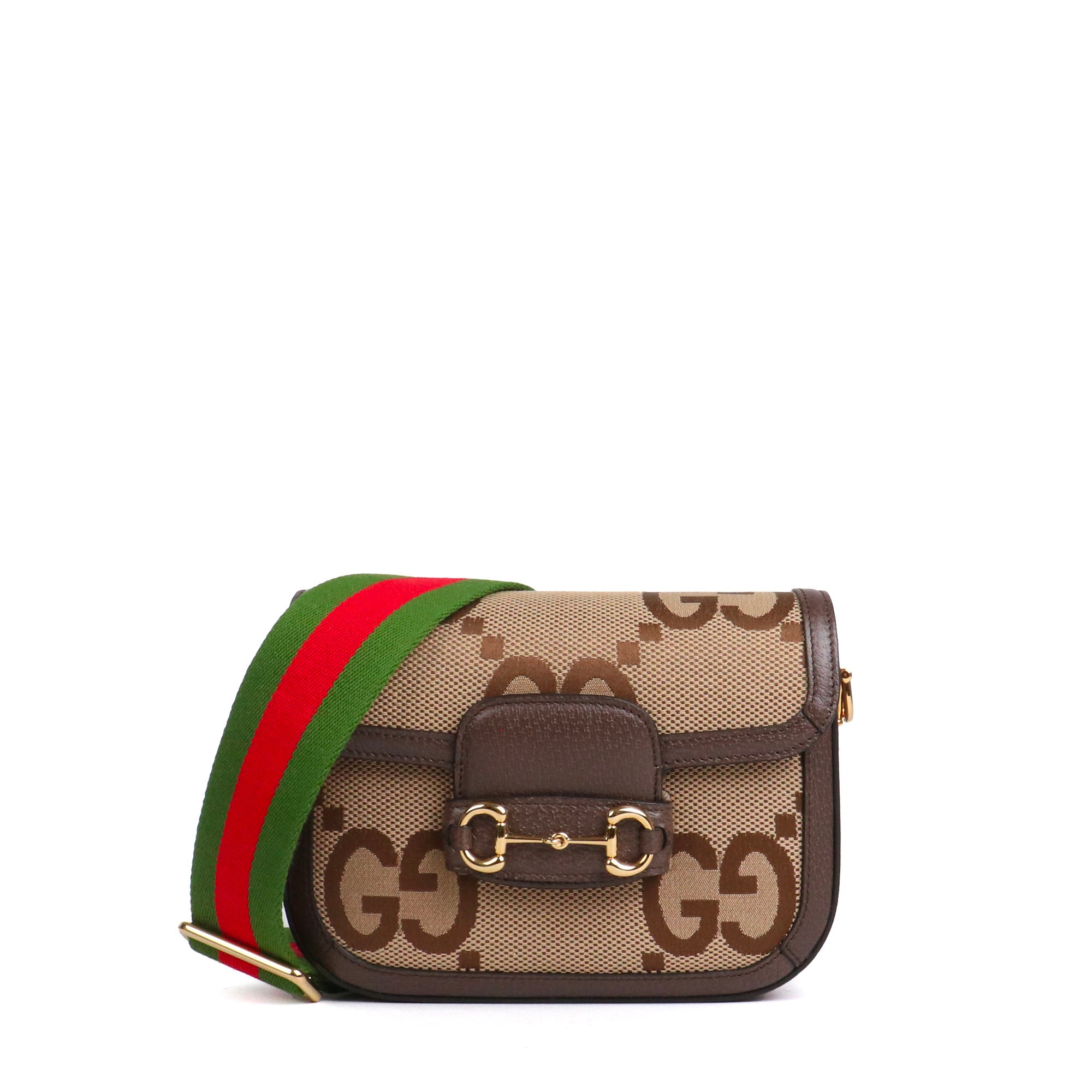 GUCCI - Small Gucci Jackie 1961 shoulder bag in denim and brown grained leather