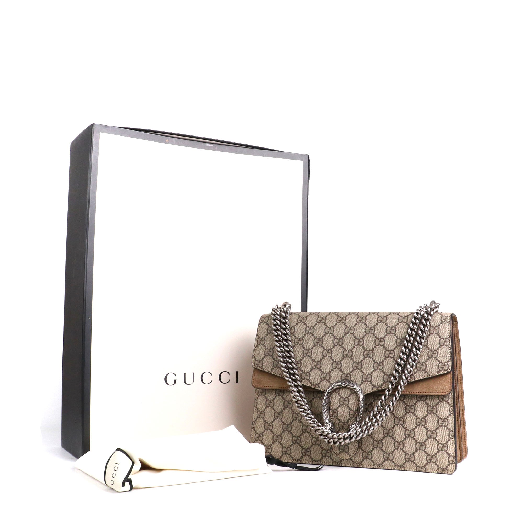 GUCCI - Sac à épaule Dionysus medium Gucci en toile monogrammée marron