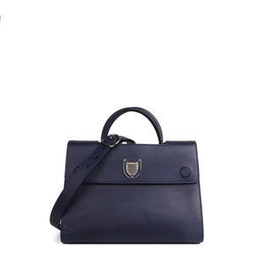 DIOR - Sac à main Diorever Dior en cuir lisse bleu marine