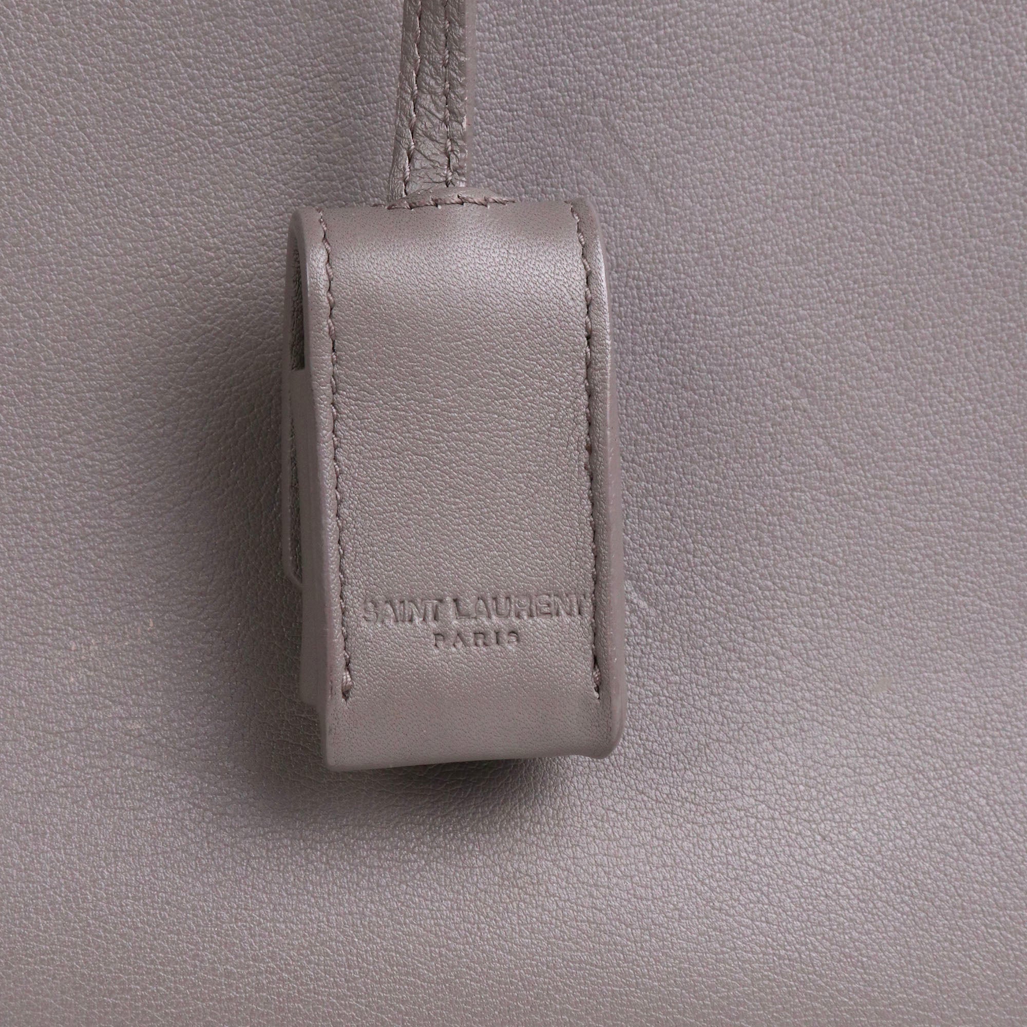 SAINT LAURENT - Nano day bag in gray grained leather