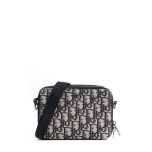 DIOR - Sac à bandoulière Dior en toile bleu marine