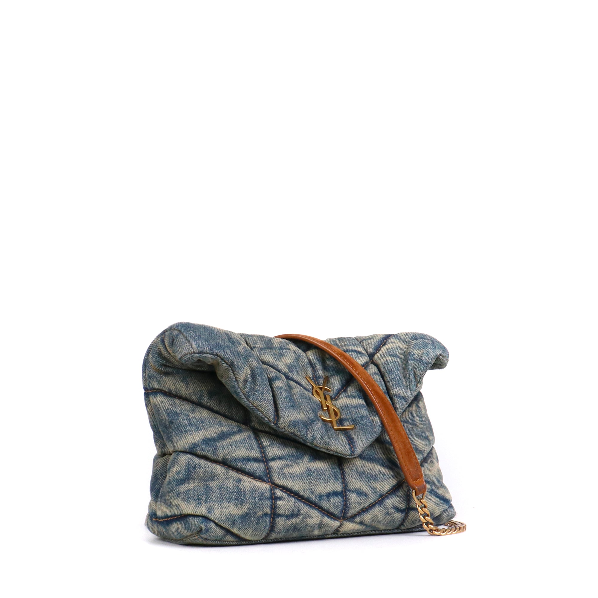 SAINT LAURENT - Sac à bandoulière Puffer Toy Saint Laurent en denim