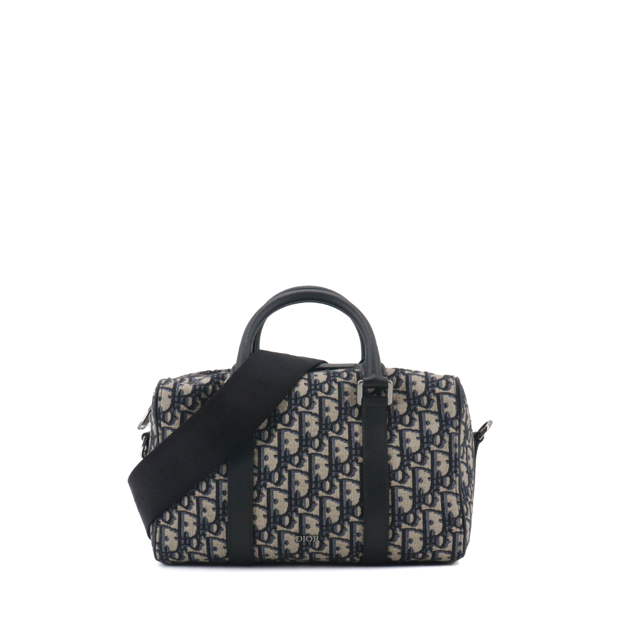 DIOR - Roller shoulder bag in navy blue grained leather