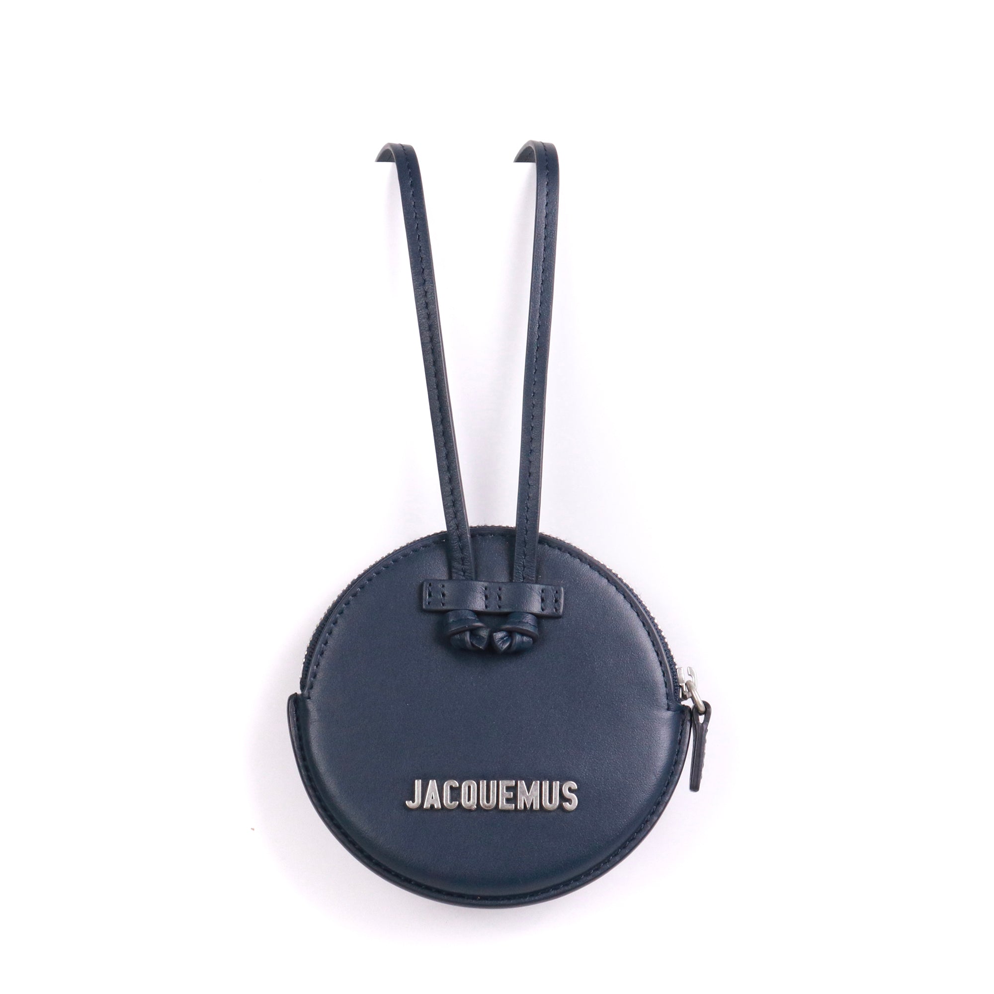 JACQUEMUS - Le Pitchou Jacquemus coin purse in smooth navy blue leather