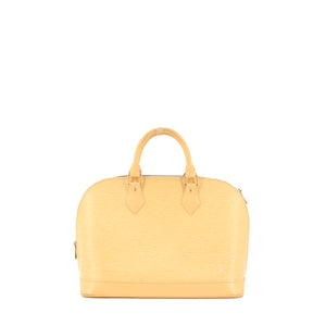 LOUIS VUITTON - Sac à main Alma PM Louis Vuitton en cuir épi jaune pastel