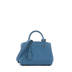 LOUIS VUITTON - Louis Vuitton Montaigne PM handbag in blue empreinte leather
