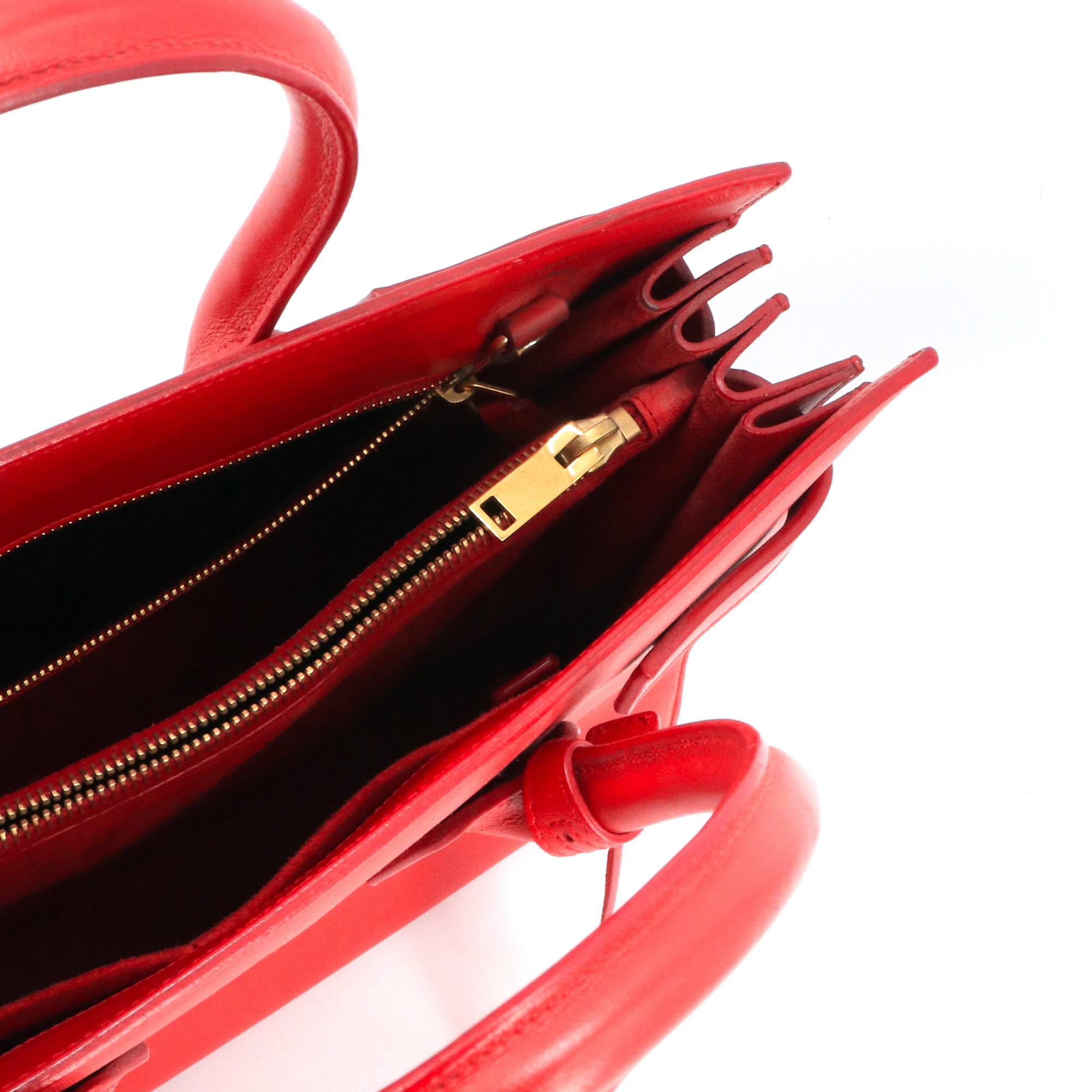 SAINT LAURENT - Saint Laurent small day bag in red leather