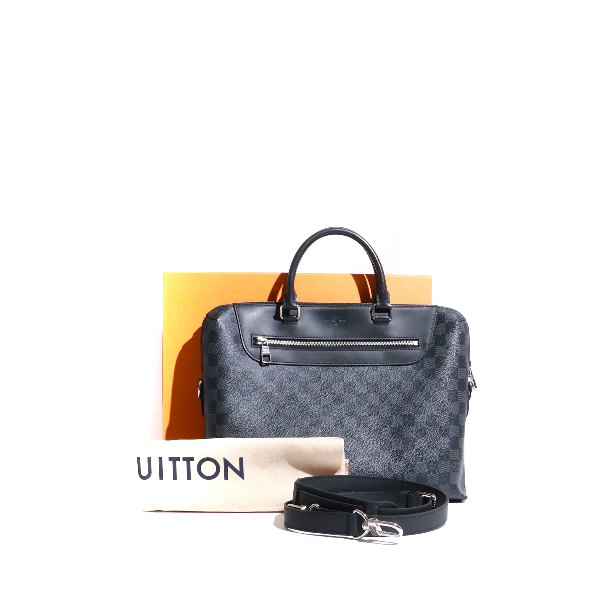 LOUIS VUITTON - Porte documents Jour en toile damier graphite