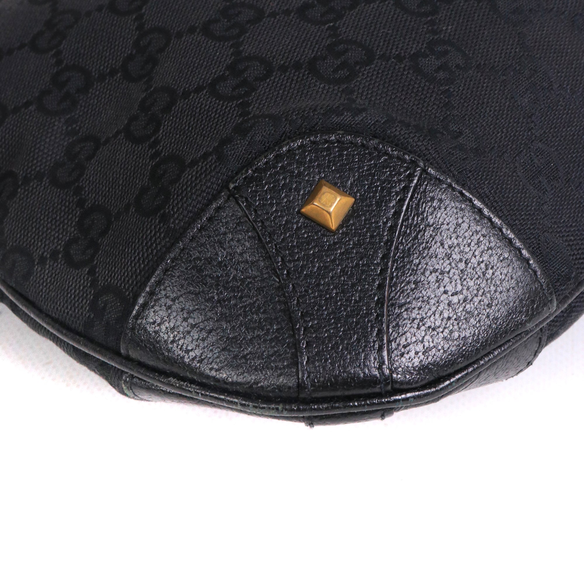 GUCCI - Small Gucci Jackie 1961 shoulder bag in denim and brown grained leather
