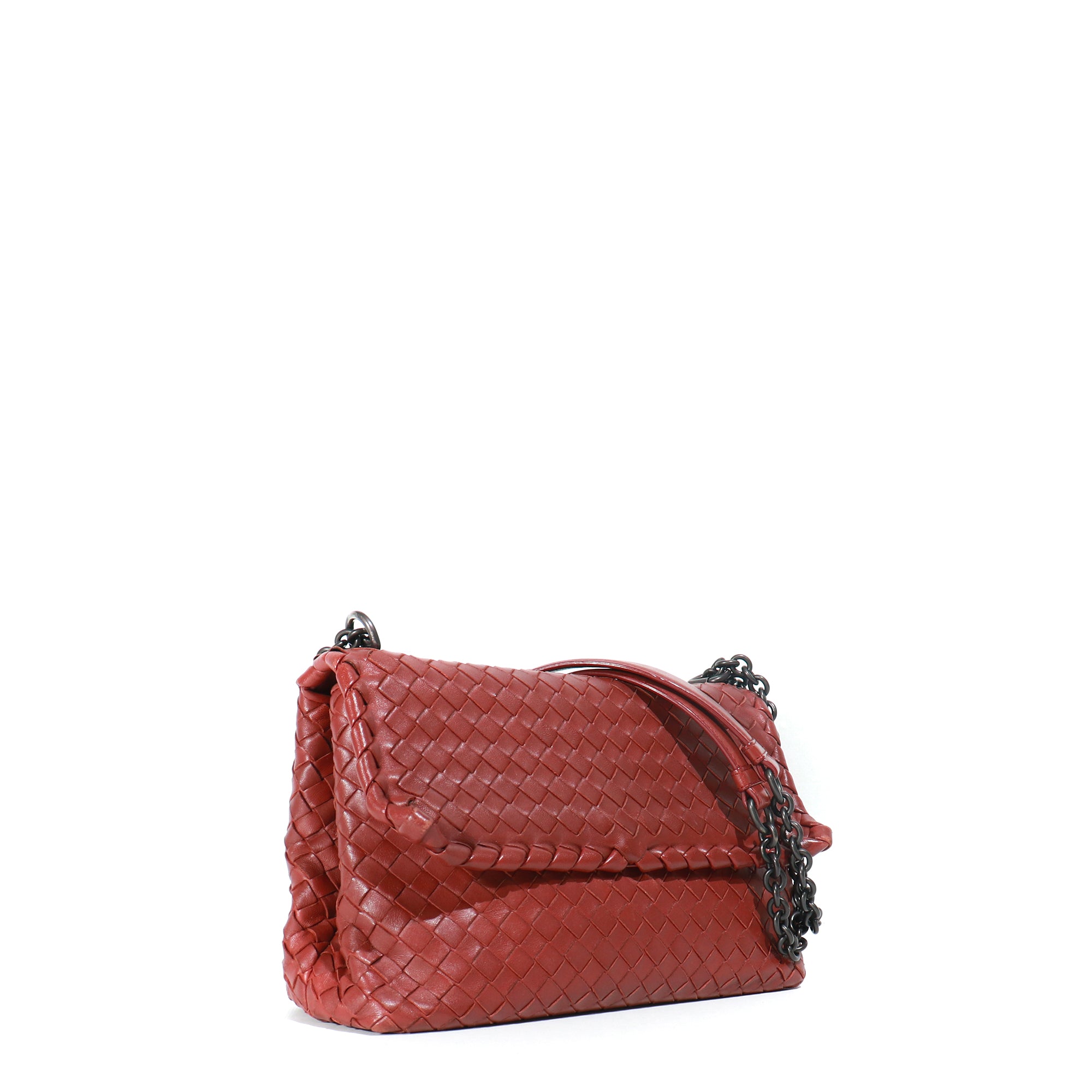 BOTTEGA VENETA - Olimpia shoulder bag in burgundy leather