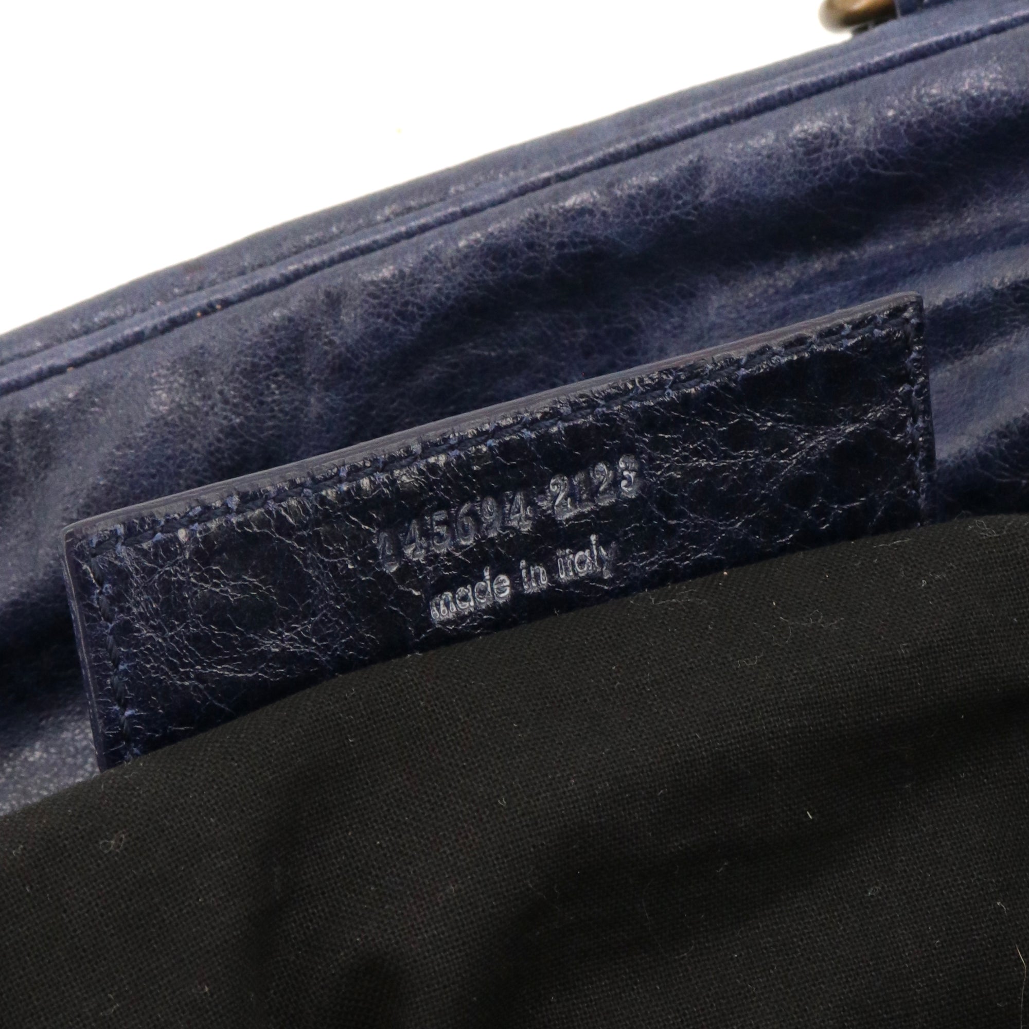 BALENCIAGA - Balenciaga City handbag in navy blue leather