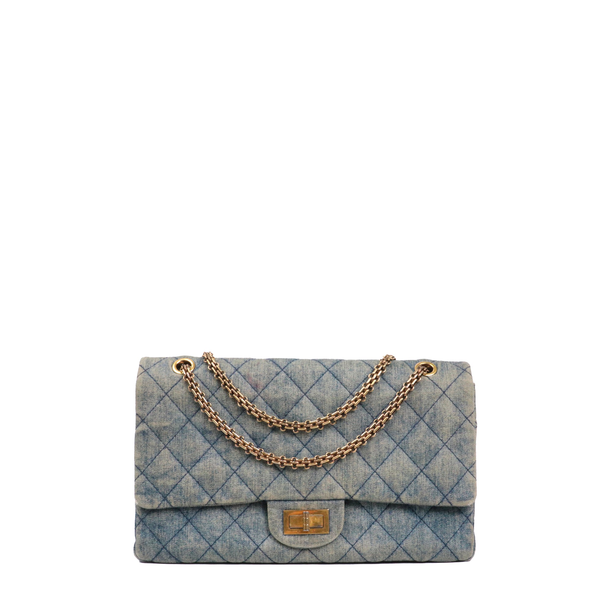 CHANEL - Sac à bandoulière 2.55 Chanel large en denim