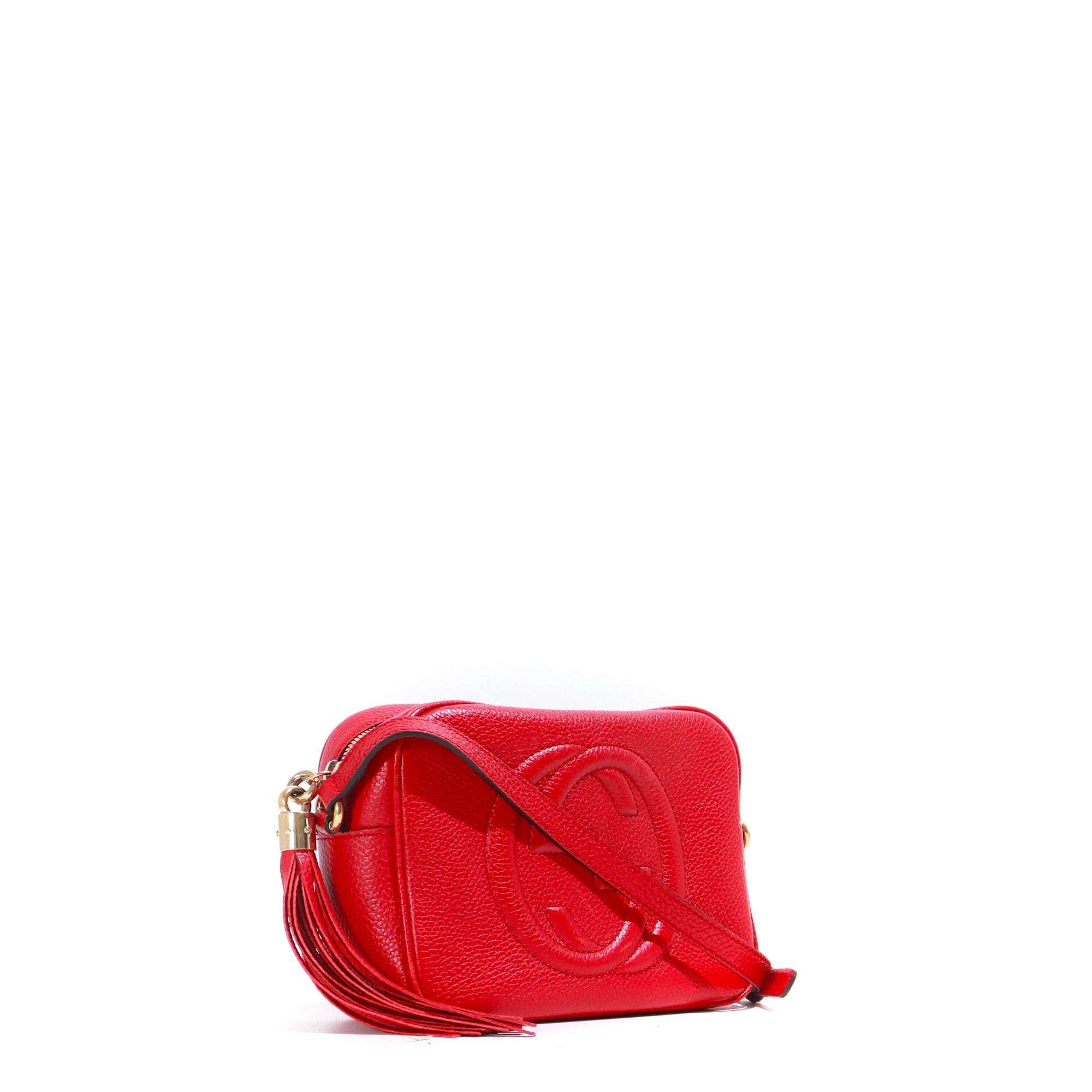 GUCCI - Gucci Soho Camera shoulder bag in red grained leather