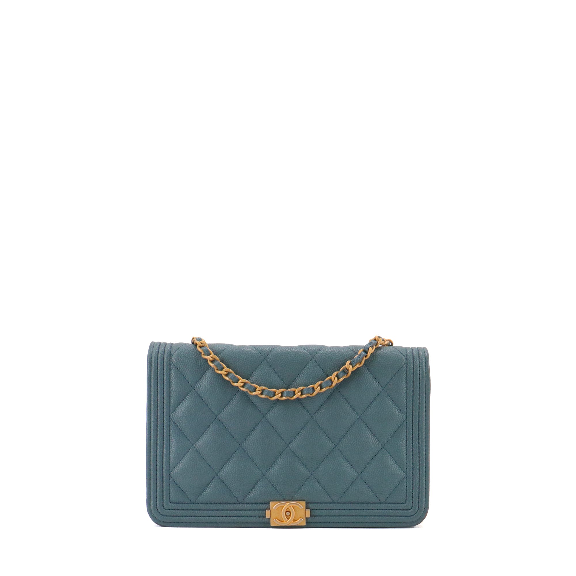 CHANEL - Sac à bandoulière Wallet On Chain Boy Chanel en cuir caviar bleu