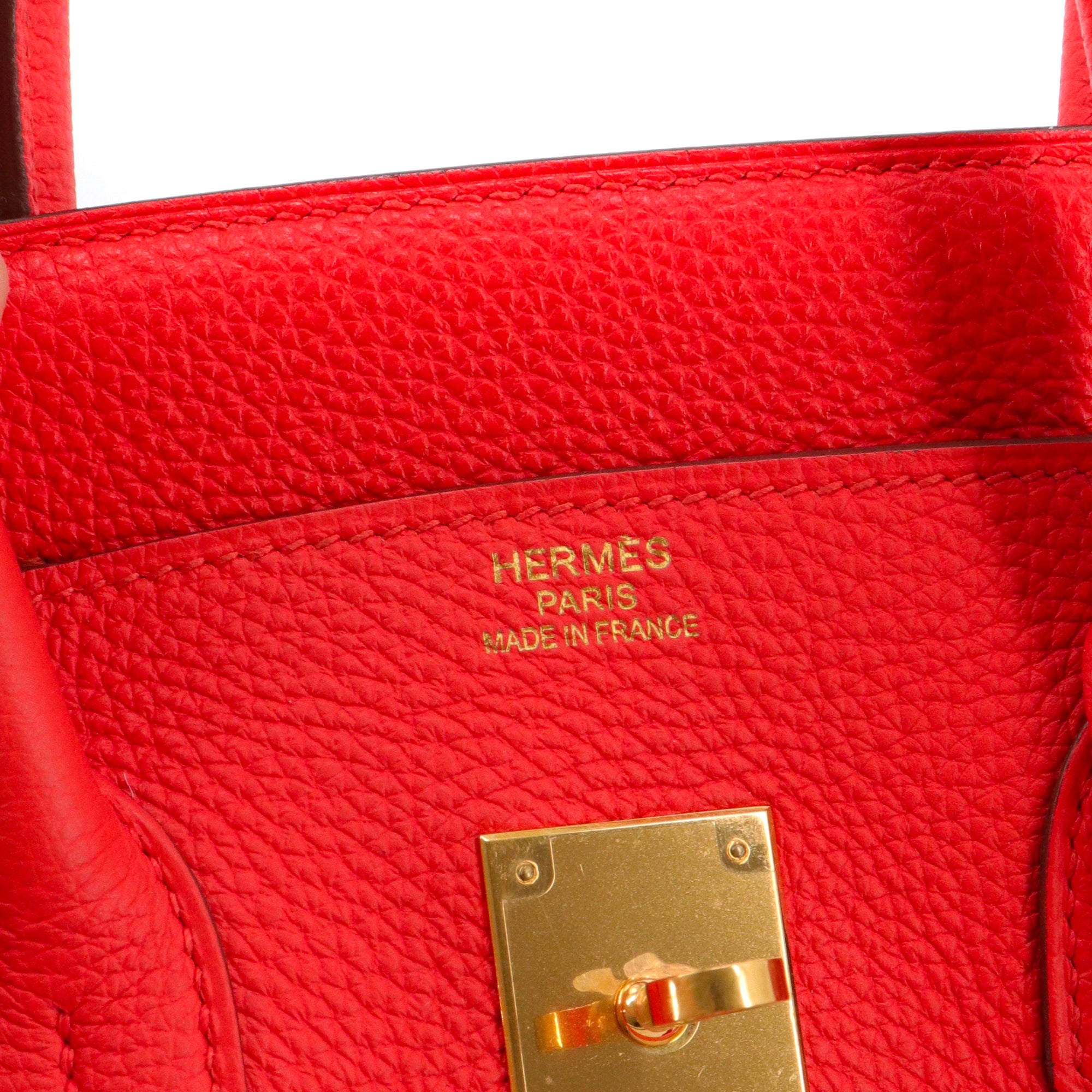 HERMÈS - Sac à main Birkin 35 Hermès en cuir togo rouge vermillon