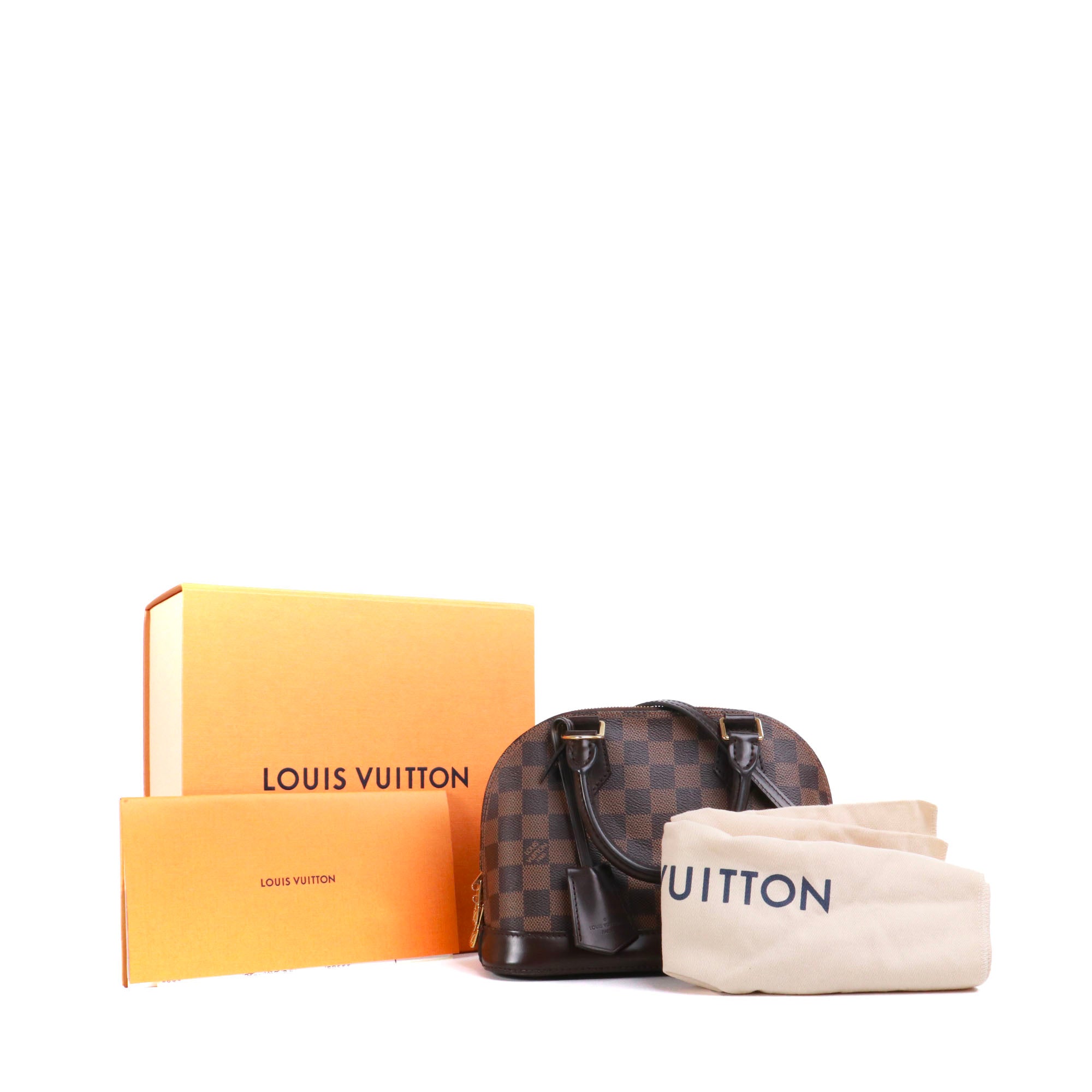 LOUIS VUITTON - Sac à bandoulière Alma BB Louis Vuitton en toile damier ébène