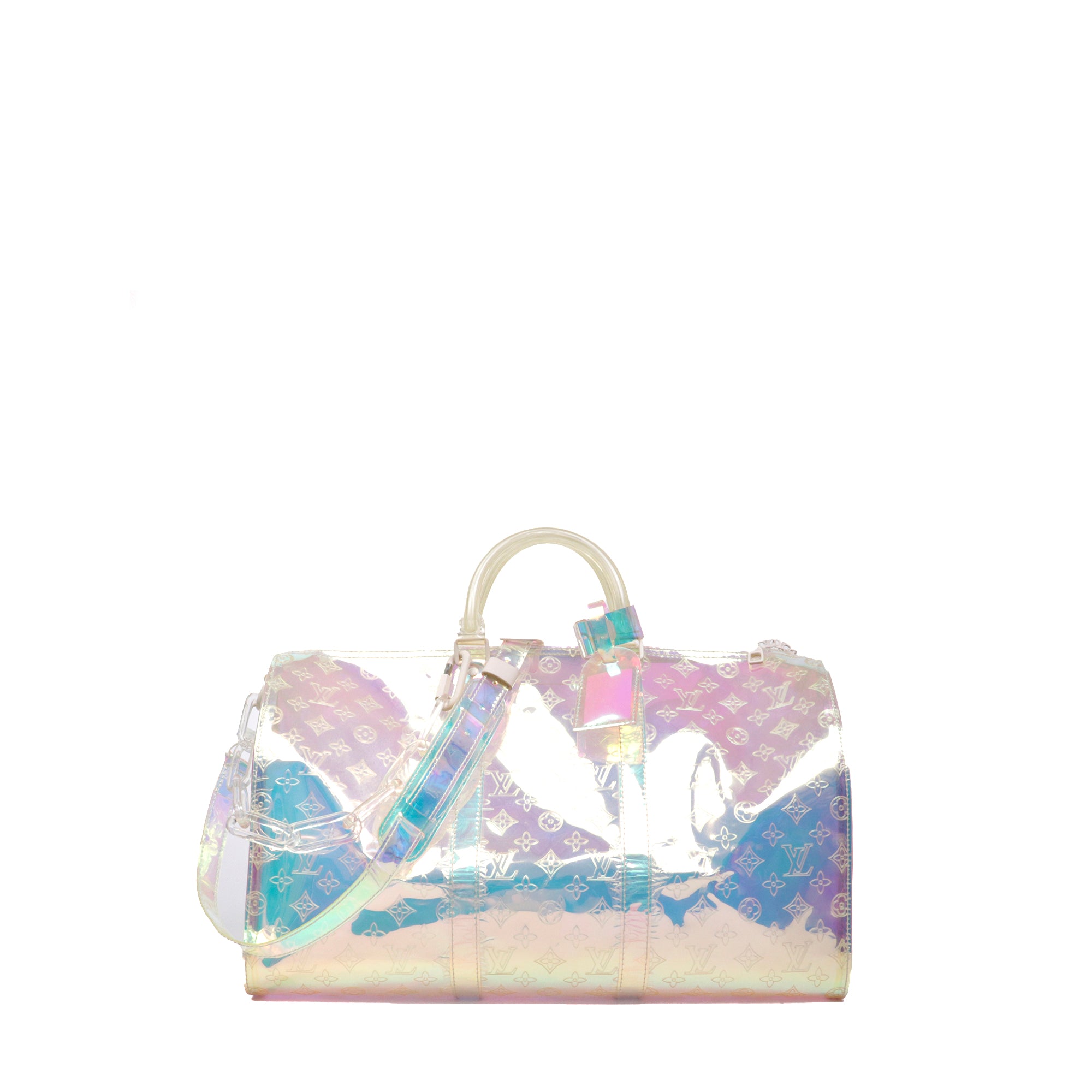 LOUIS VUITTON - Sac Keepall 50 Prism édition limitée Louis Vuitton en pvc iridescent