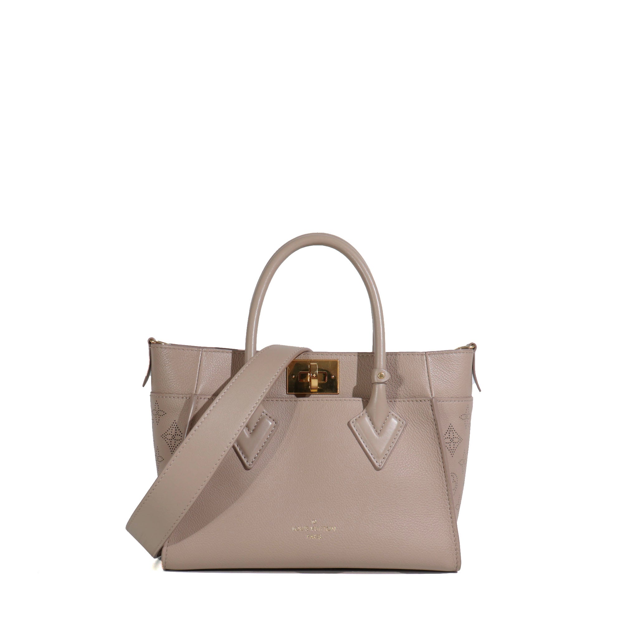 LOUIS VUITTON - My Side PM shoulder bag in taupe grained leather