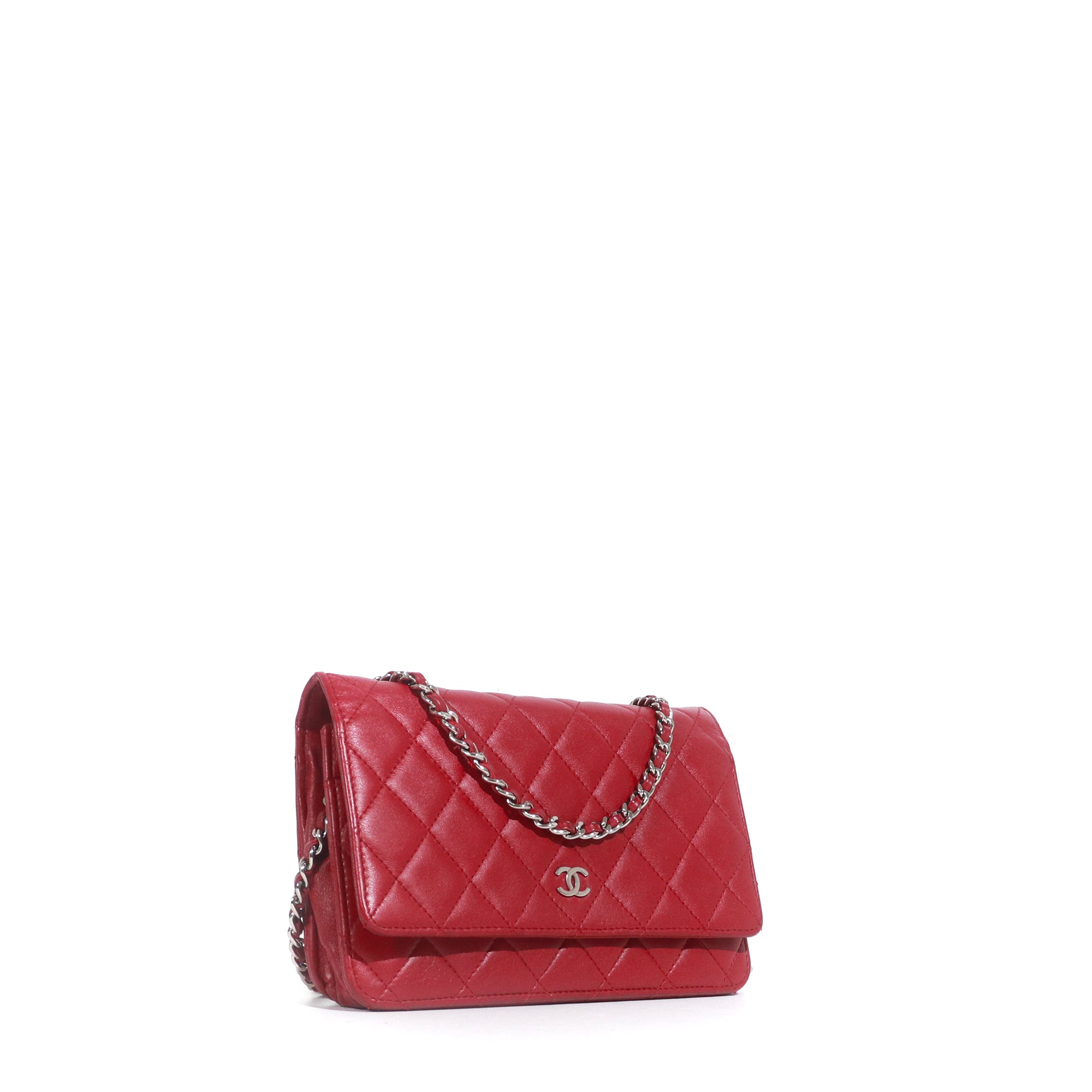 CHANEL - Sac Wallet On Chain Timeless en cuir lisse rouge bordeaux